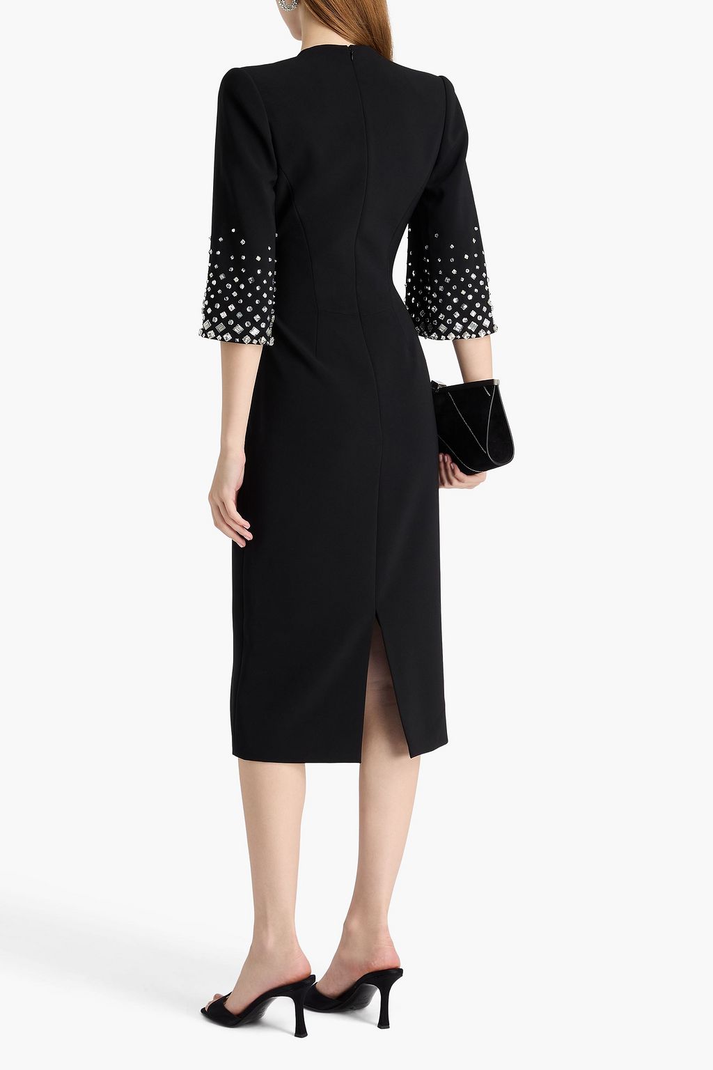 JENNY PACKHAM Crystal-embellished crepe midi dress