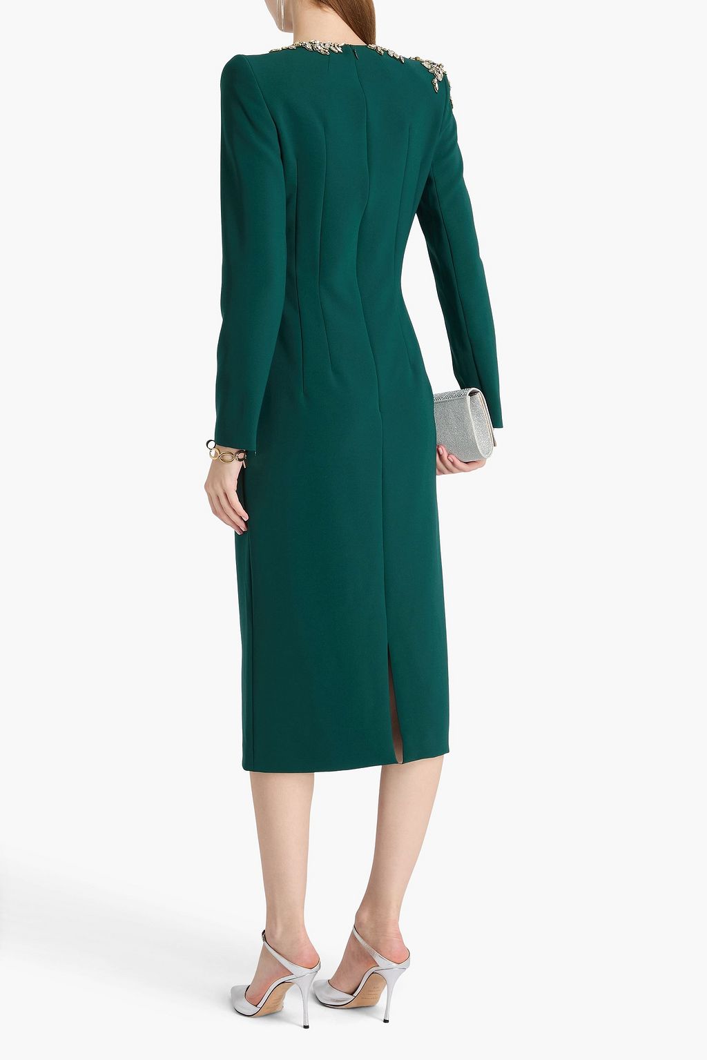 JENNY PACKHAM Embellished crepe midi dress