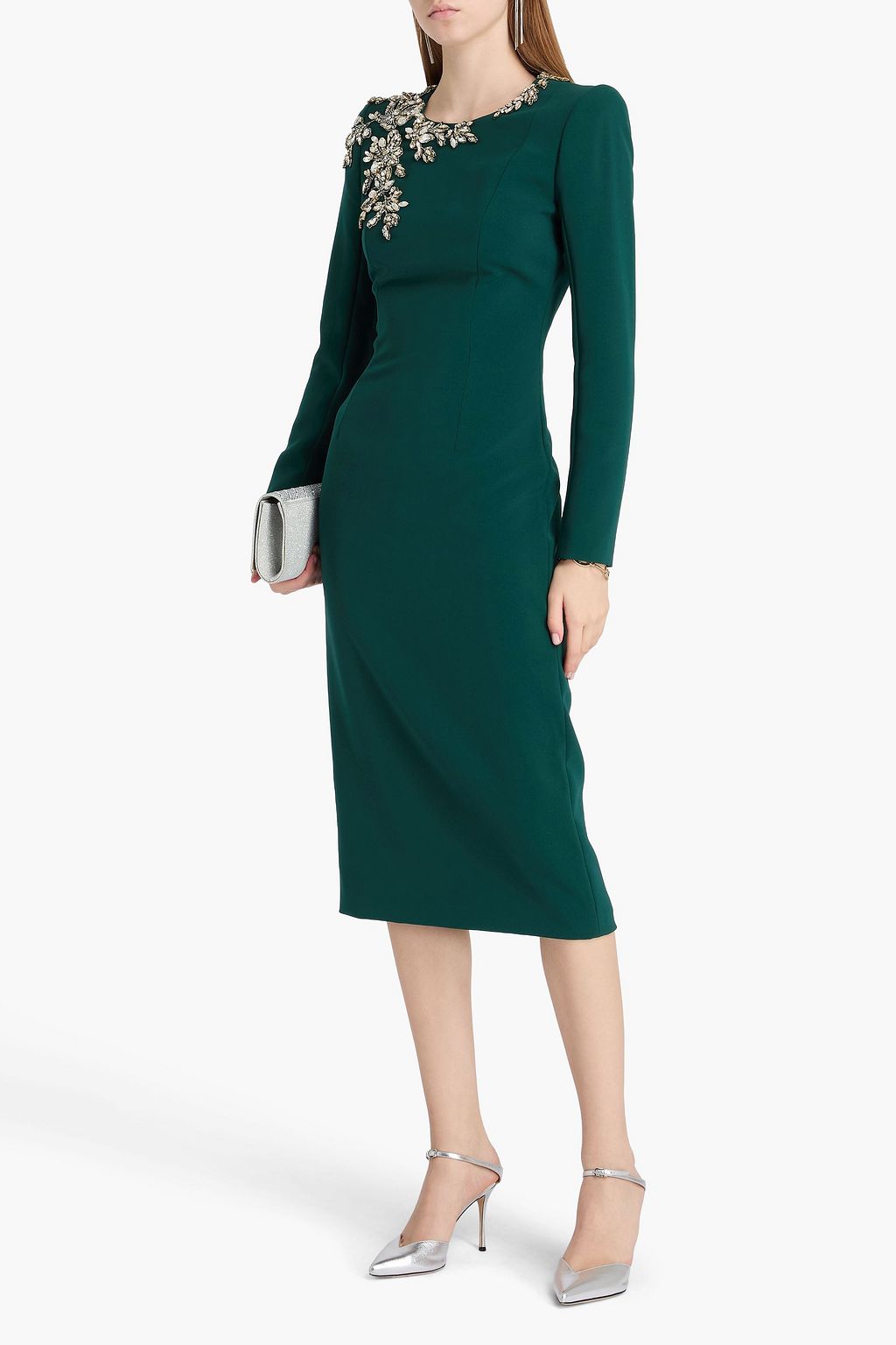 JENNY PACKHAM Embellished crepe midi dress