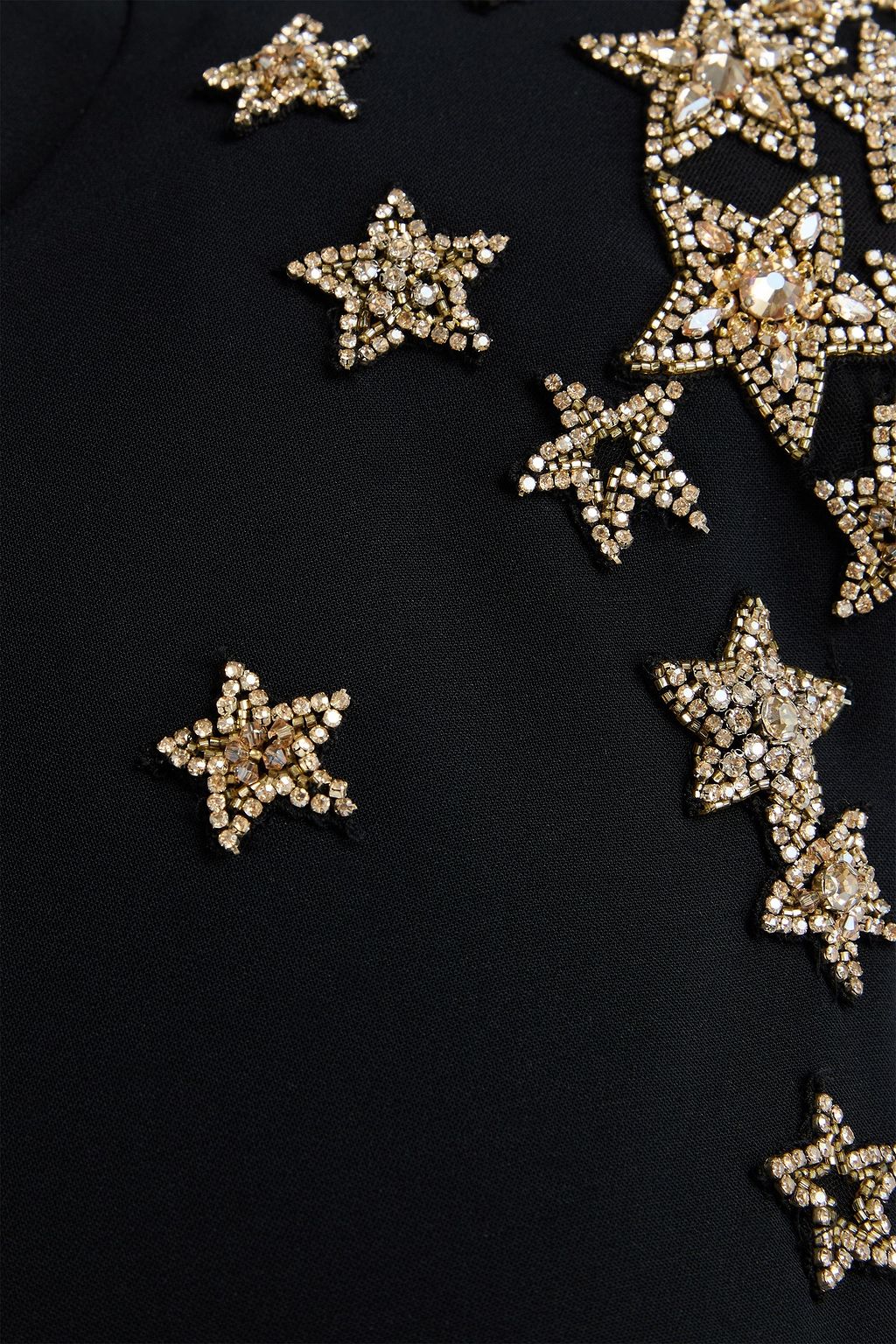 JENNY PACKHAM Flared embroidered crepe midi dress