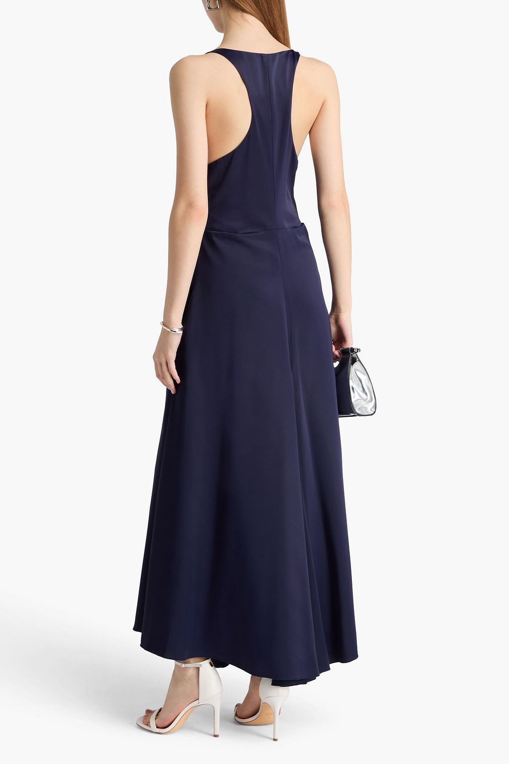 VICTORIA BECKHAM ダッチェスサテン マキシワンピース ドレープ入り