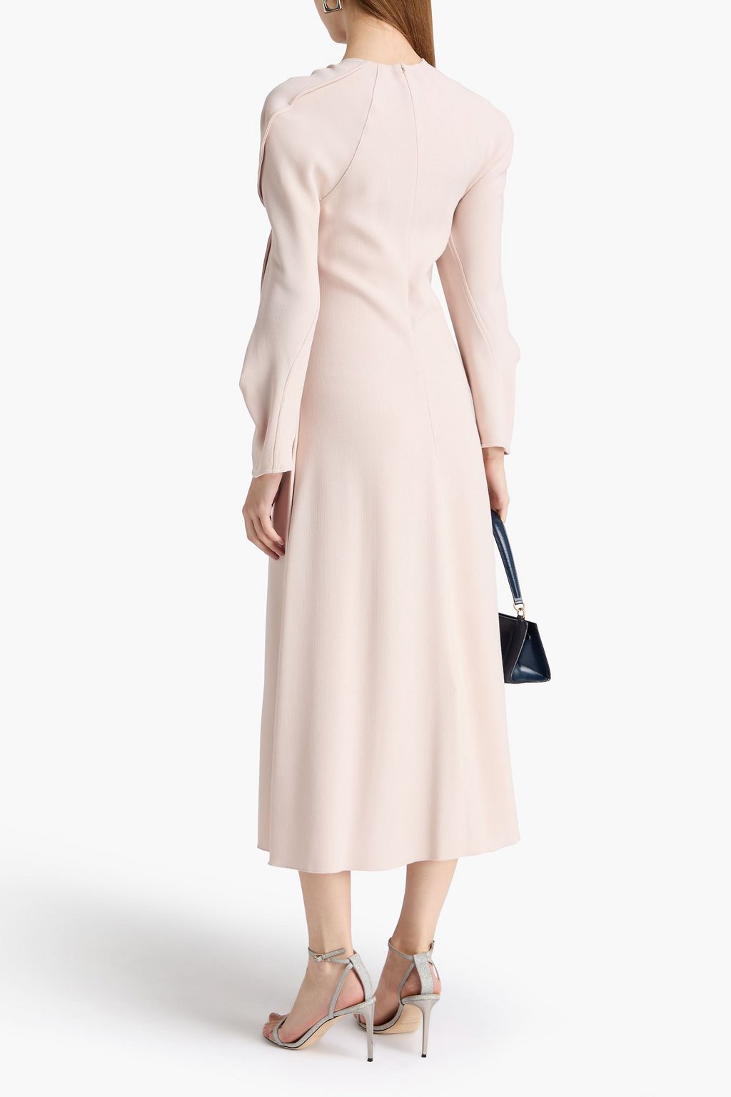 VICTORIA BECKHAM クレープ ミディワンピース ドレープ入り