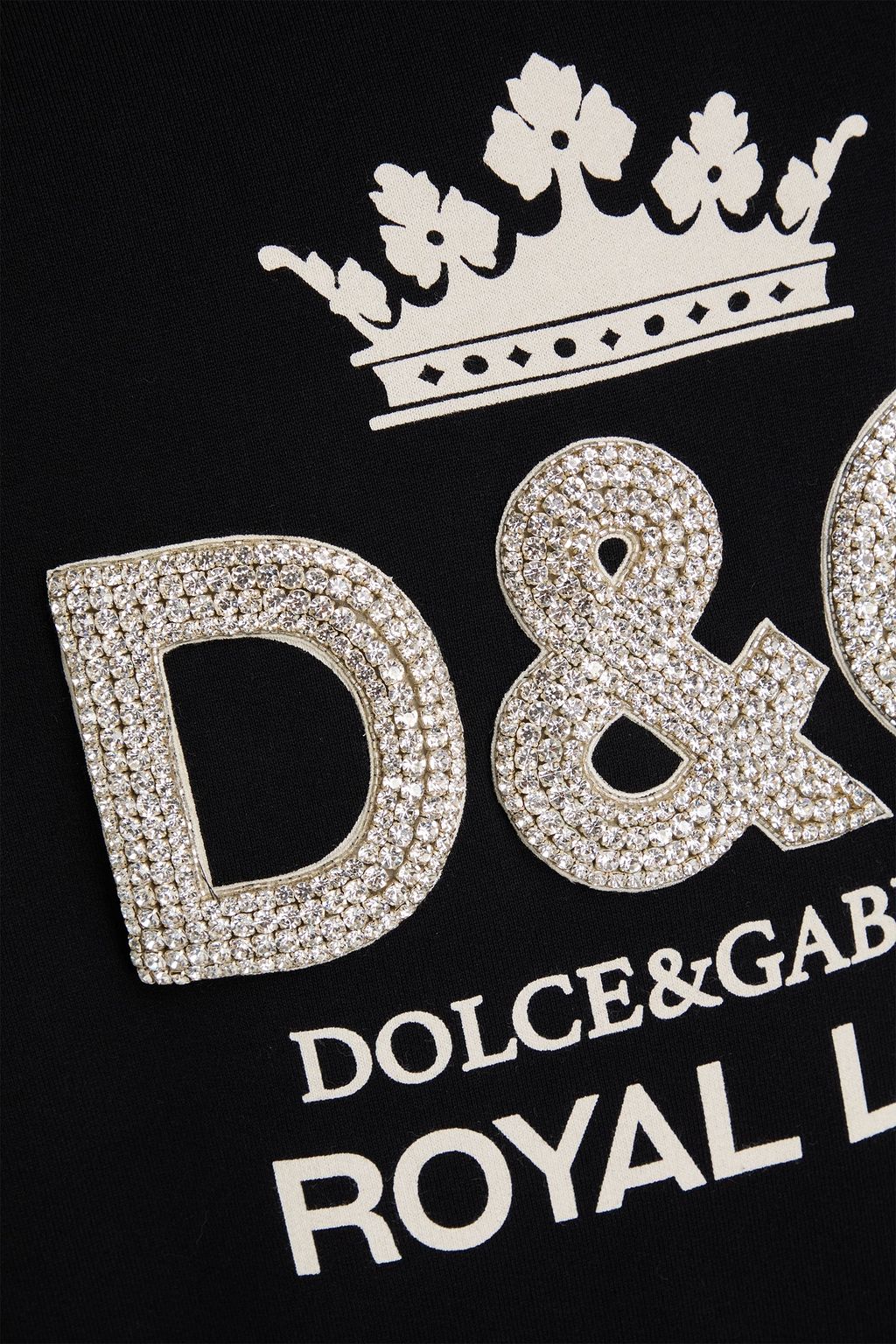 DOLCE&GABBANA سويتشيرت من قماش قطن تيري فرنسي مطاطي مزيّن بطبعات وزخارف