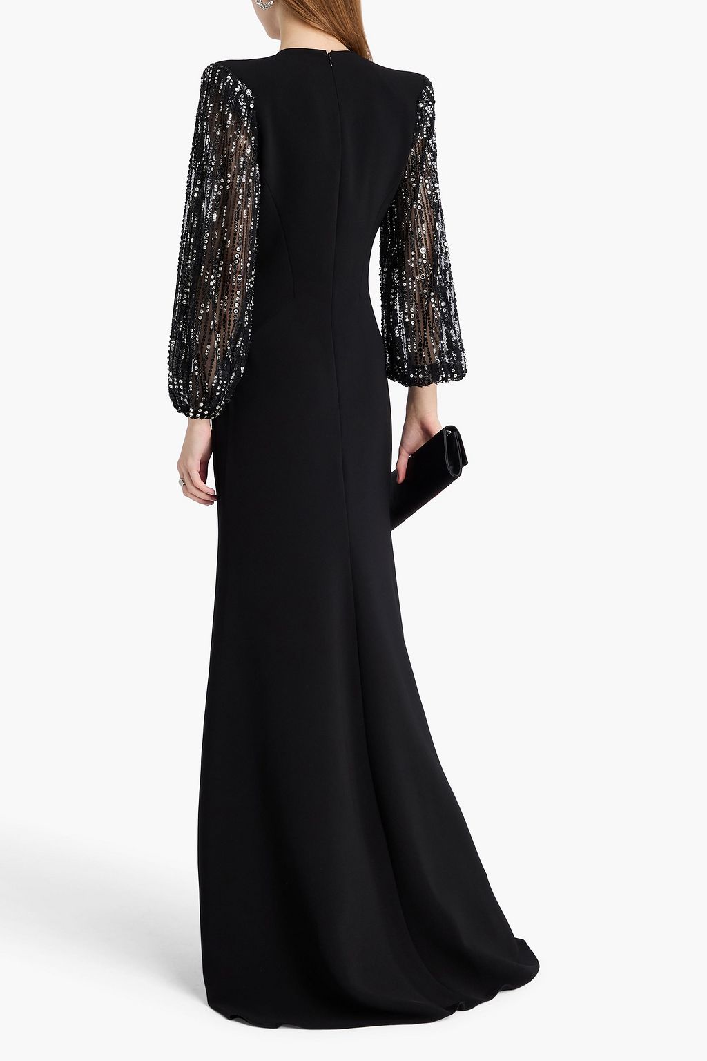 JENNY PACKHAM Embellished tulle and crepe gown