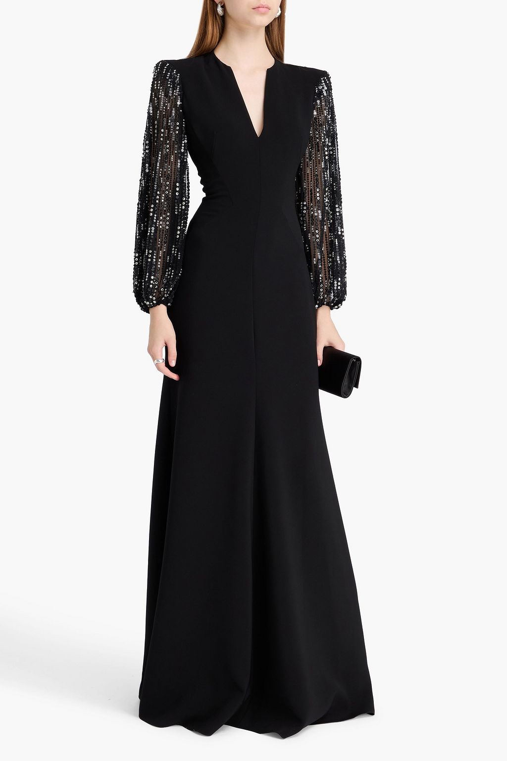 JENNY PACKHAM Embellished tulle and crepe gown