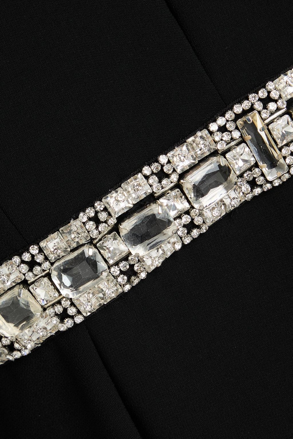 JENNY PACKHAM Crystal-embellished tulle-trimmed crepe gown