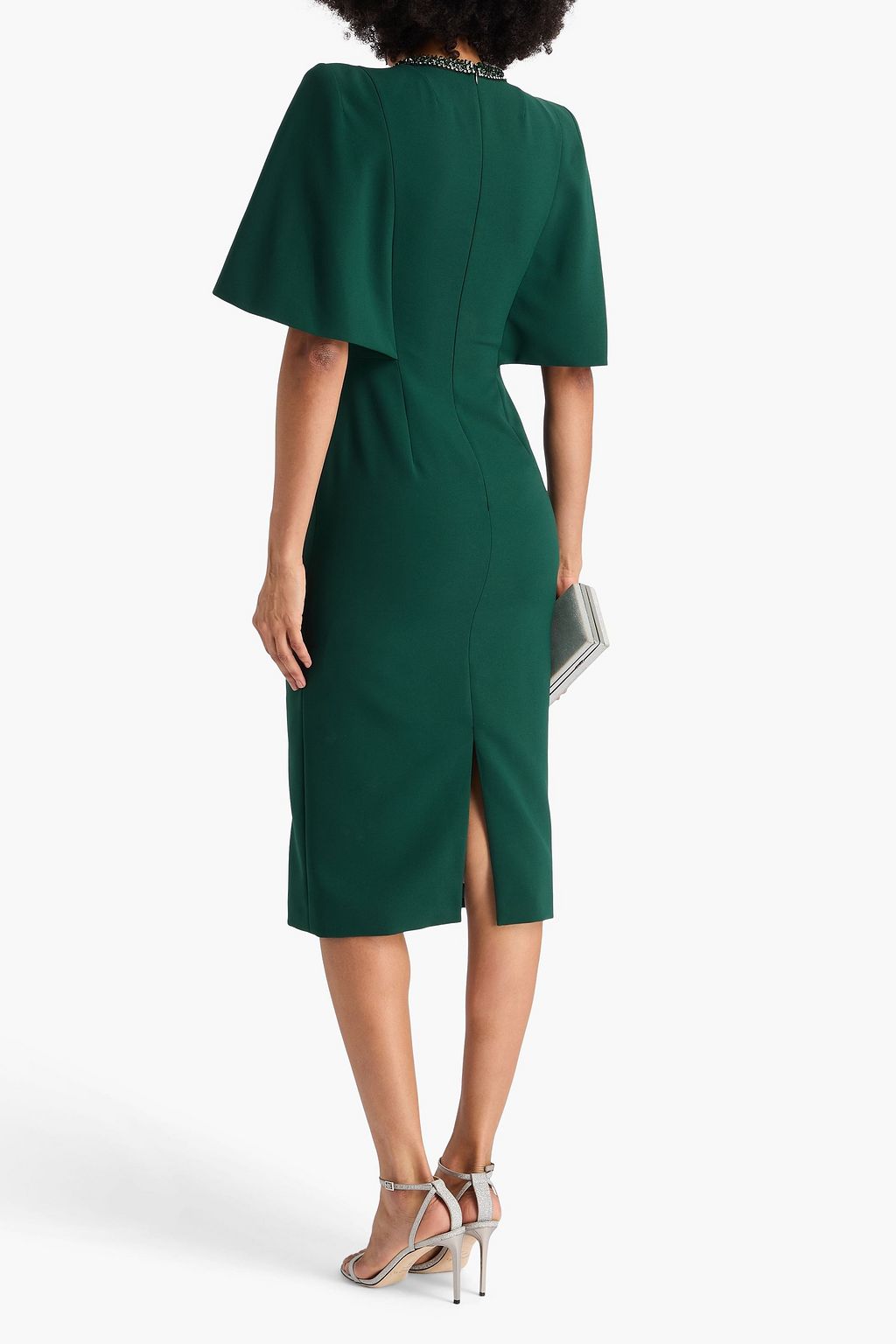 JENNY PACKHAM Crystal-embellished crepe midi dress