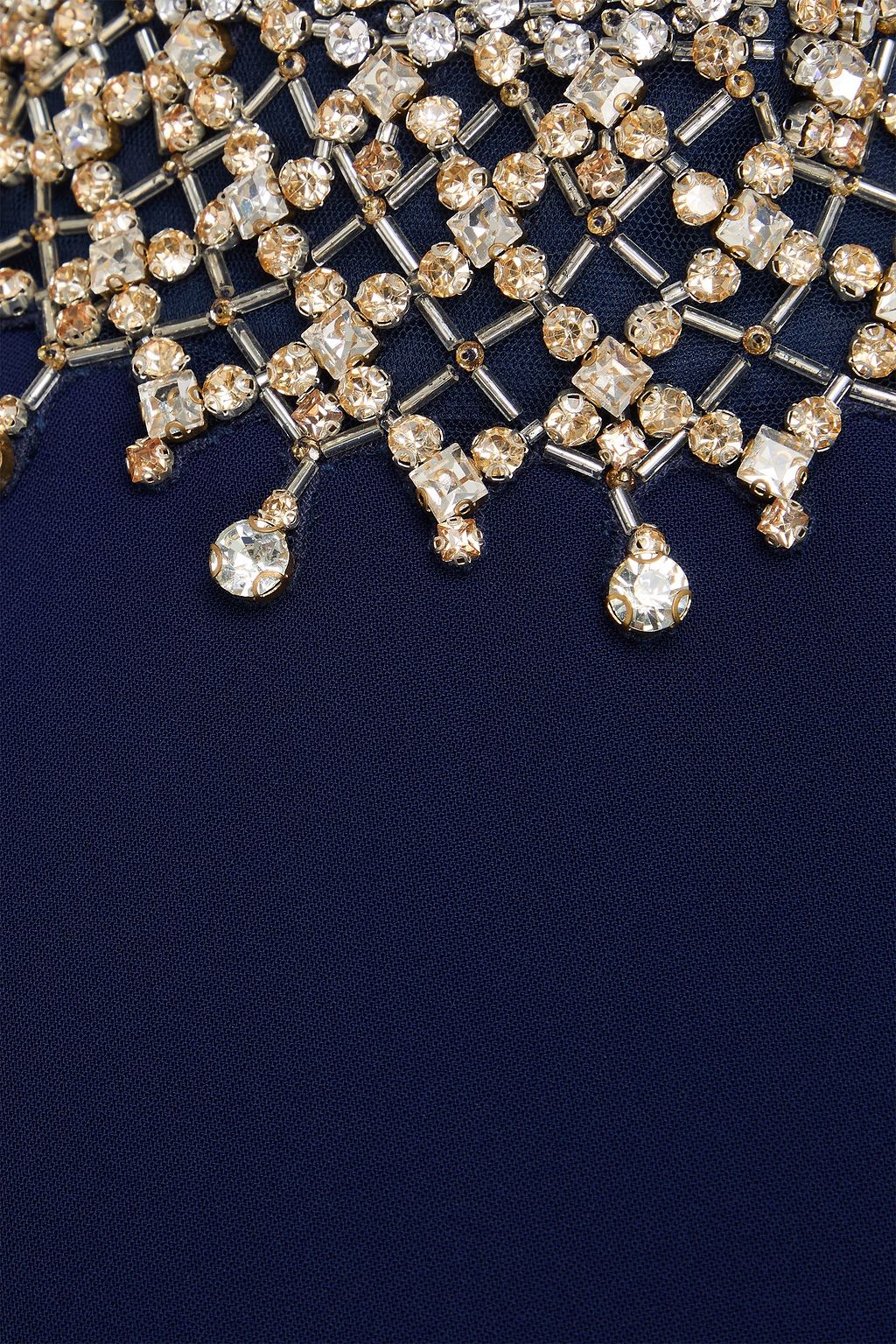 JENNY PACKHAM Crystal-embellished crepe halterneck gown