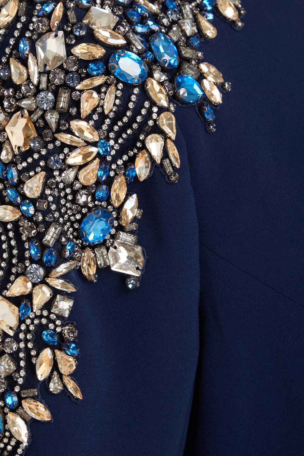 JENNY PACKHAM Crystal-embellished crepe midi dress