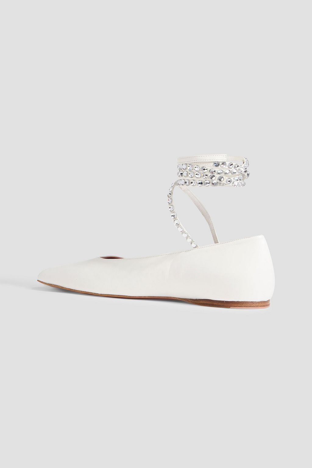 AMINA MUADDI Ane crystal-embellished leather ballet flats