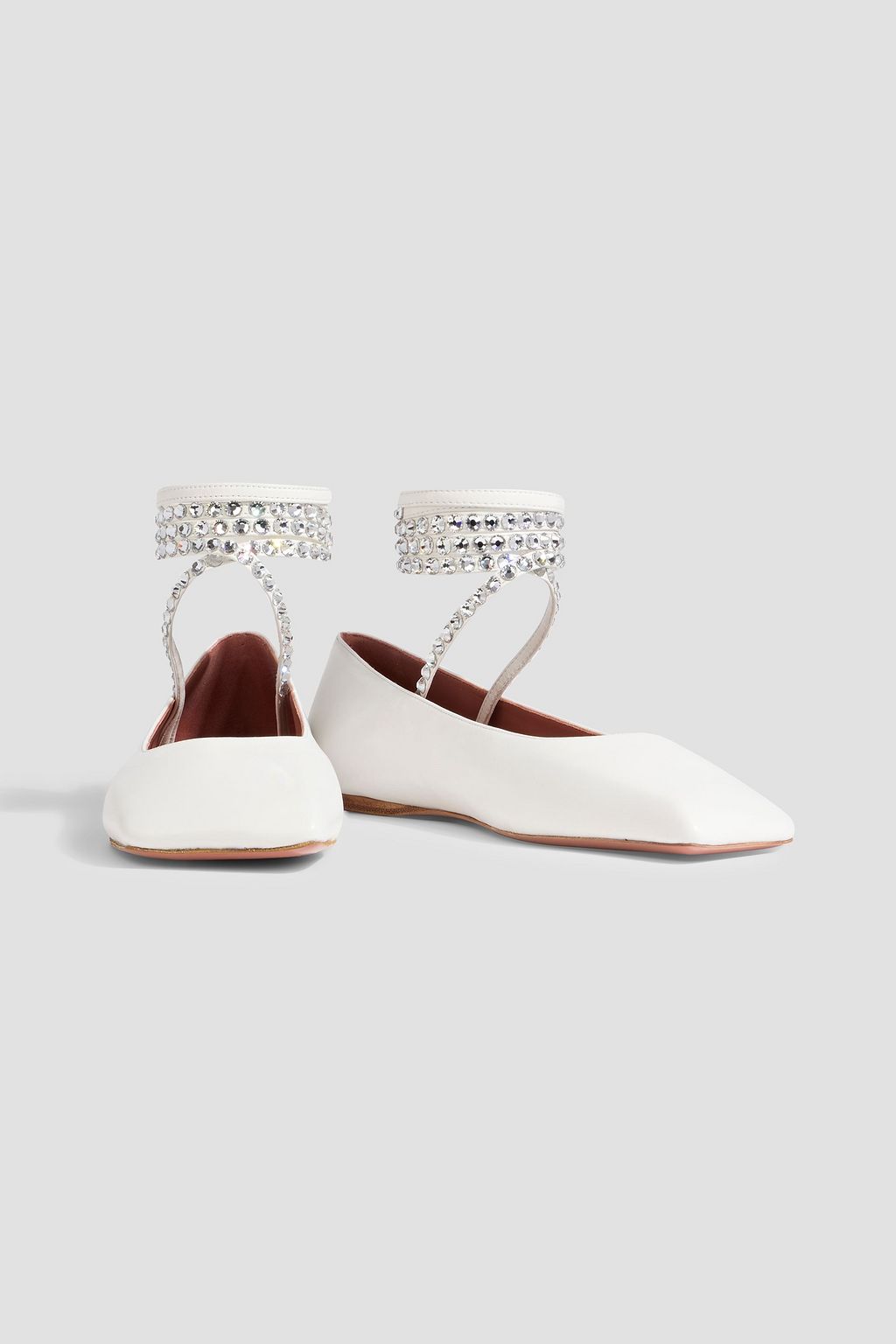 AMINA MUADDI Ane crystal-embellished leather ballet flats