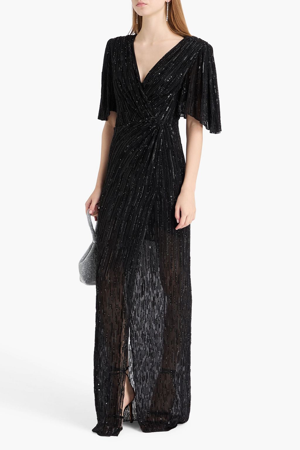 JENNY PACKHAM シフォン ラップ風ロングドレス