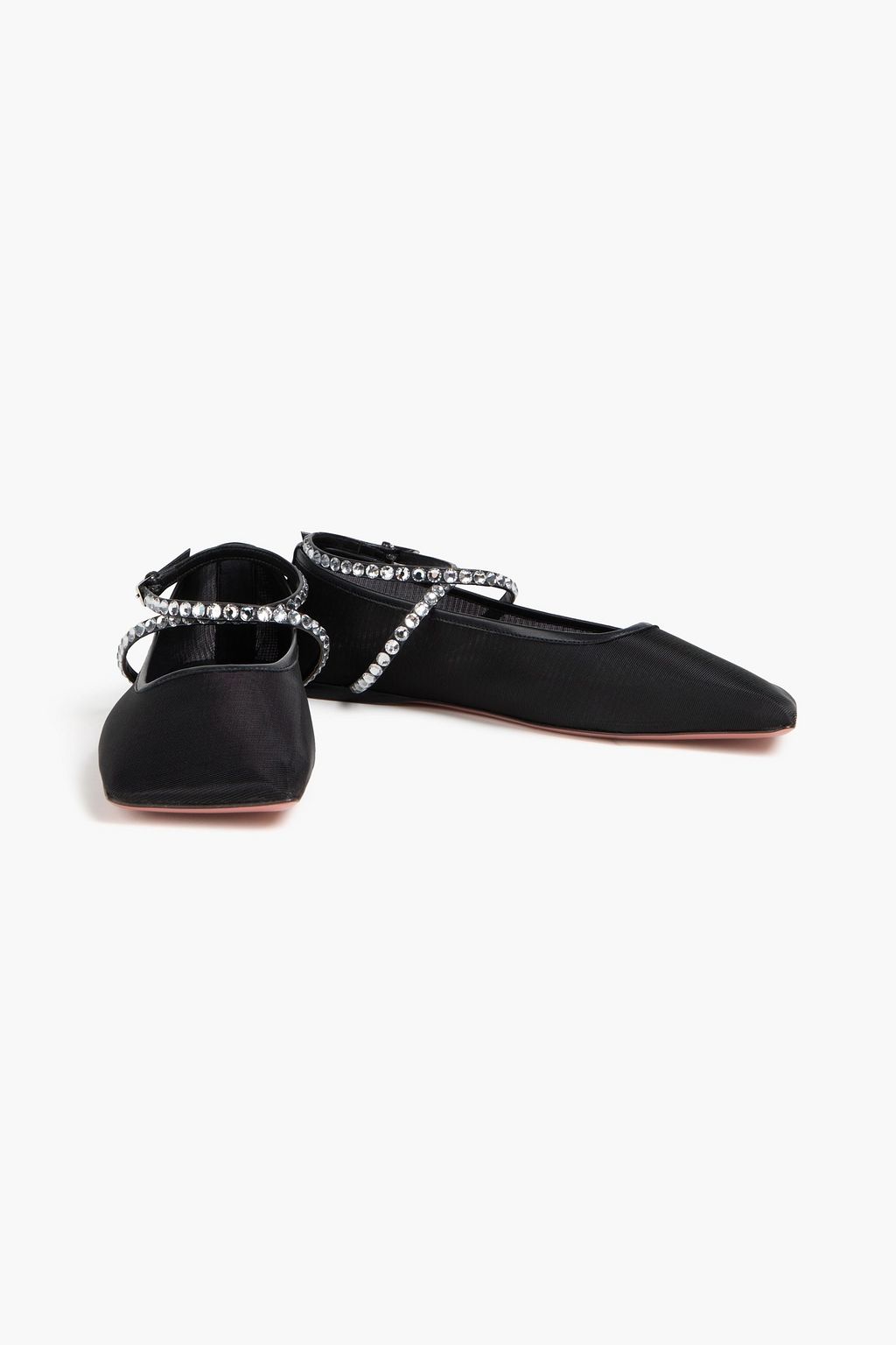 AMINA MUADDI Ballerinas „Anemes“ aus Mesh mit Kristallverzierung