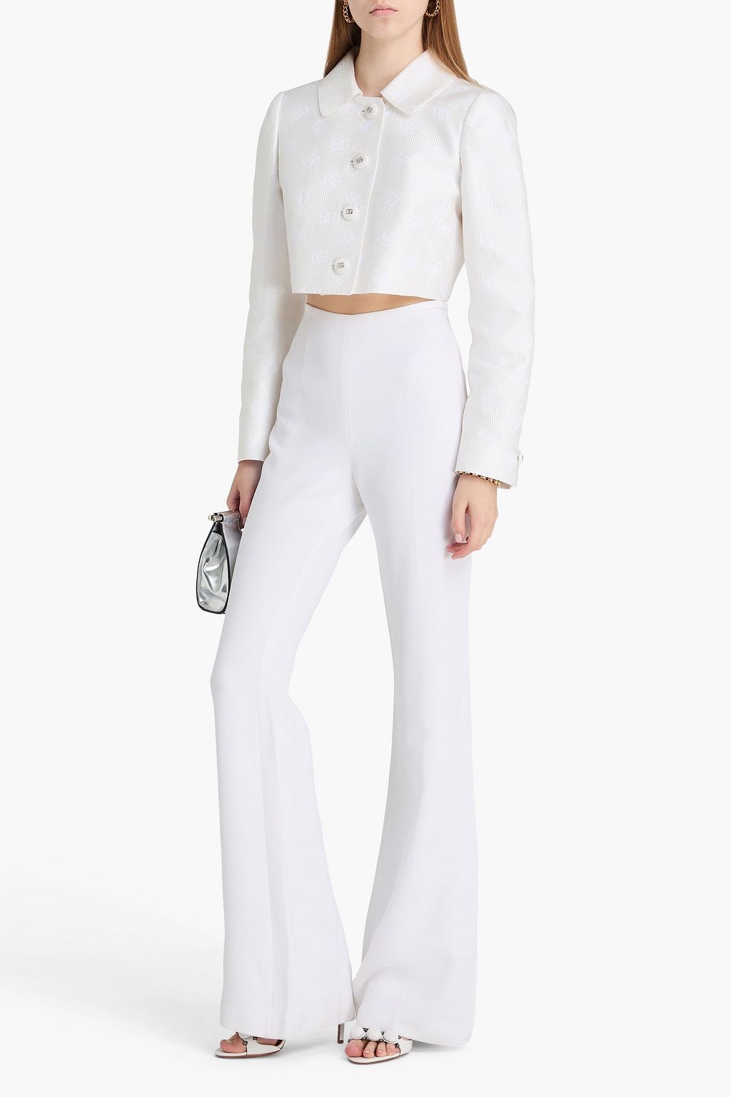 DOLCE&GABBANA Cropped satin-jacquard jacket | THE OUTNET
