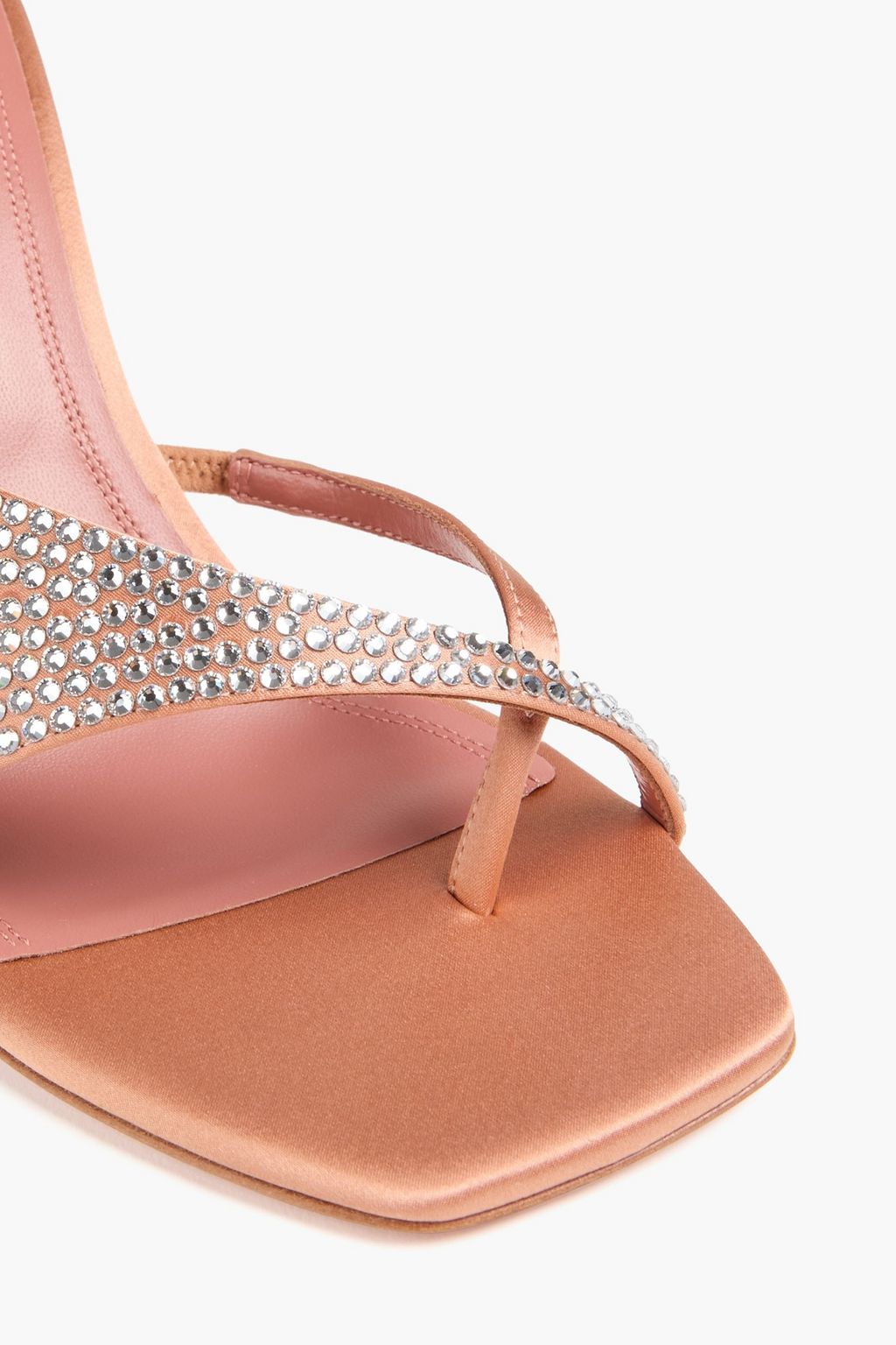 AMINA MUADDI Crystal-embellished satin mules