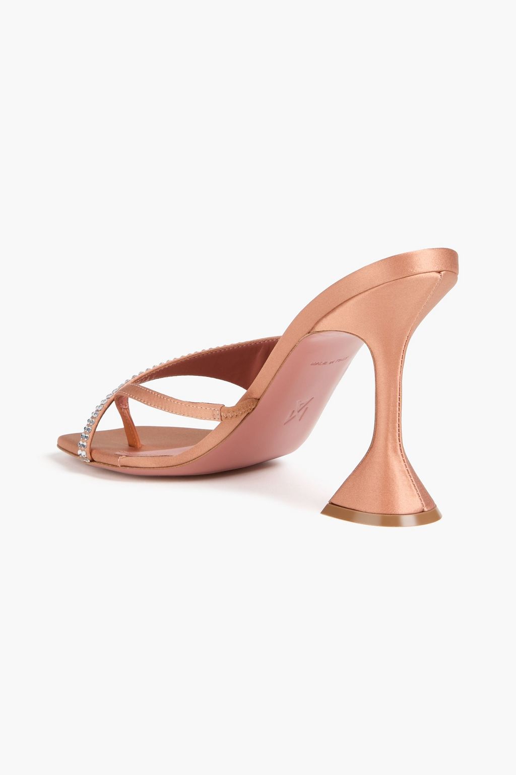 AMINA MUADDI Crystal-embellished satin mules