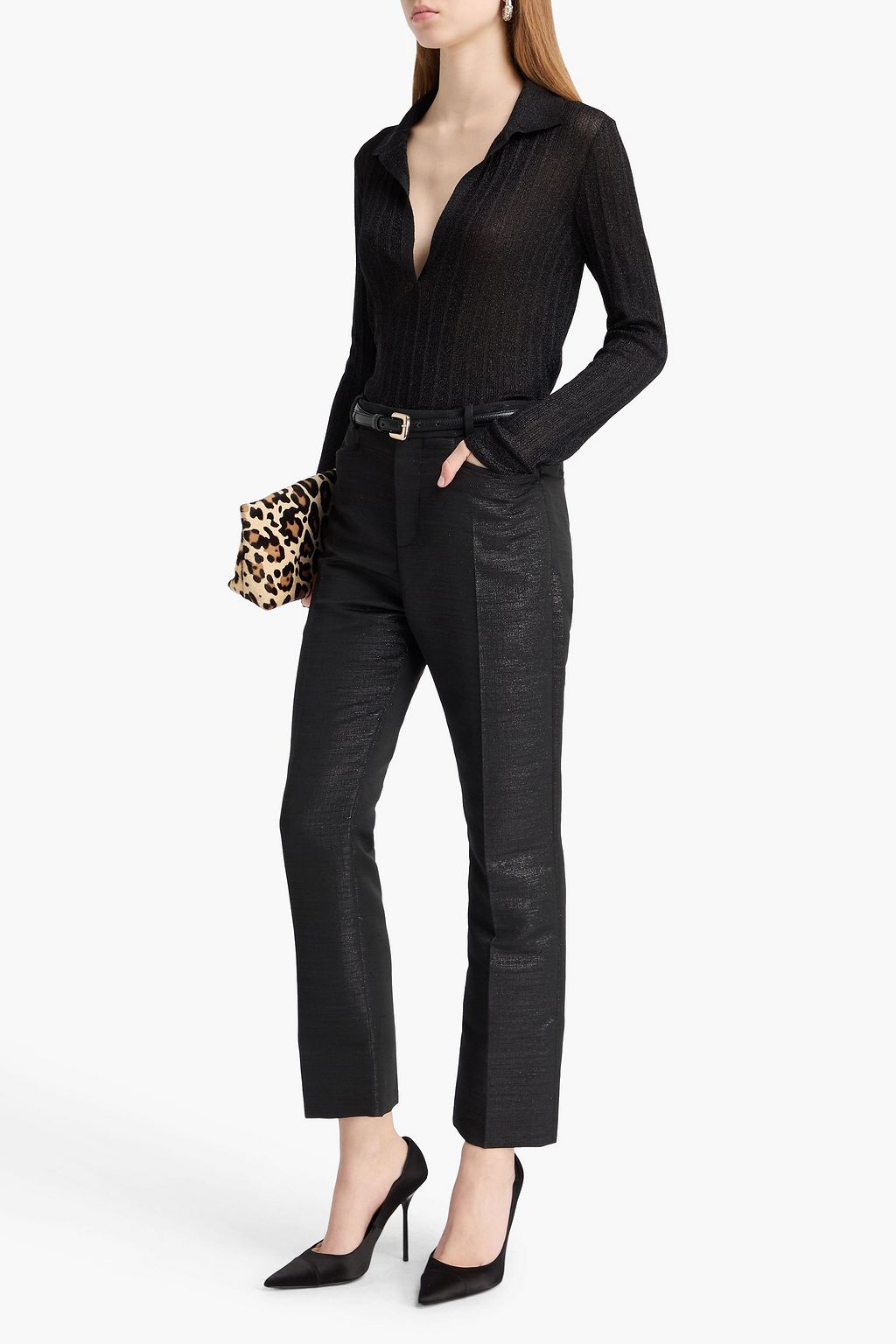 TOM FORD Metallic tweed straight-leg pants