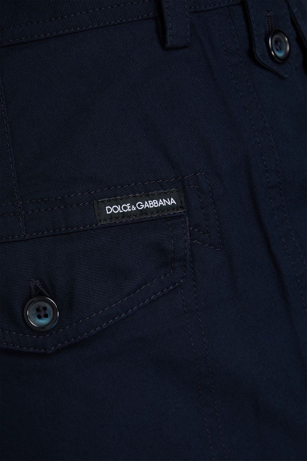 DOLCE&GABBANA بنطال كارغو من الكنفا ومزيج من القطن بقصة تضيق تدريجياً