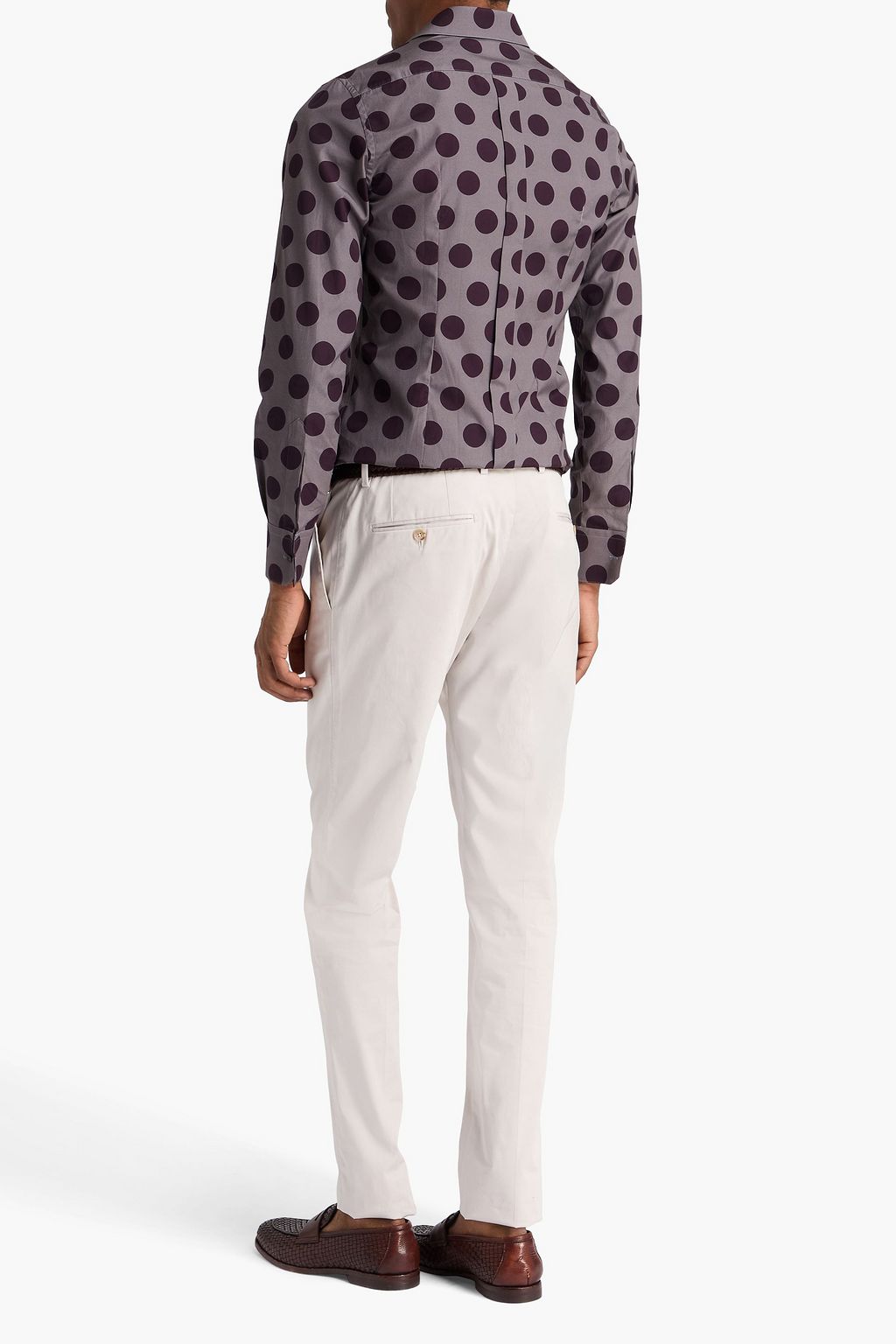 DOLCE&GABBANA بنطال من ساتين مصنوع من مزيج من القطن