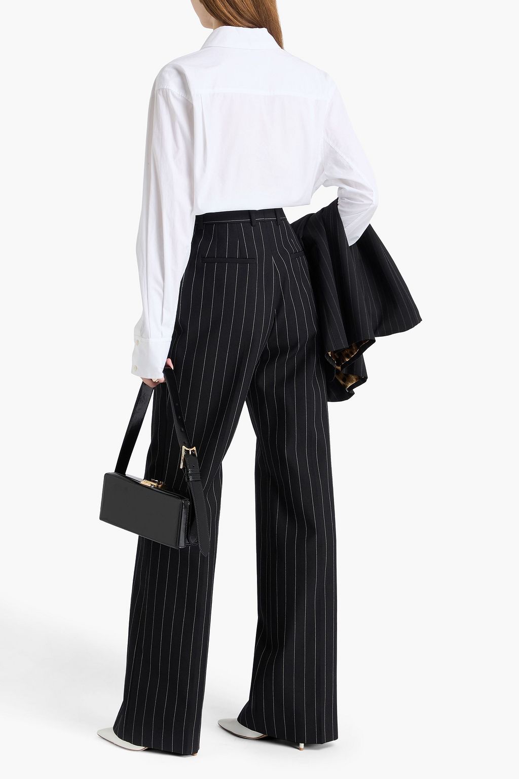 DOLCE&GABBANA Pinstriped wool wide-leg pants