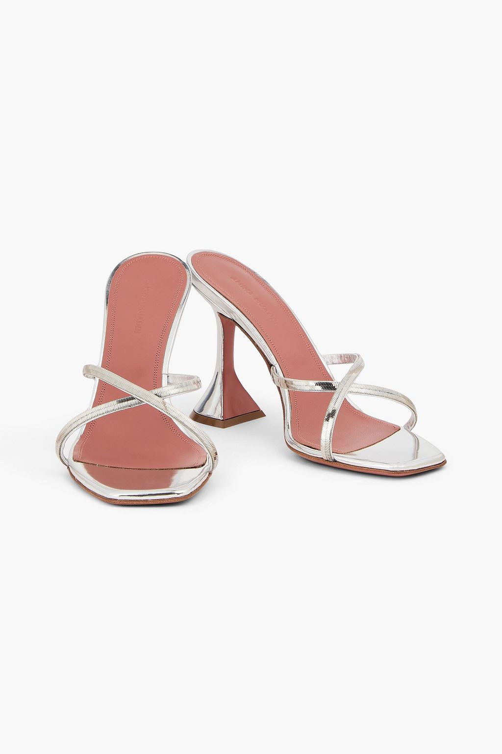AMINA MUADDI Henson embellished mirrored-leather mules