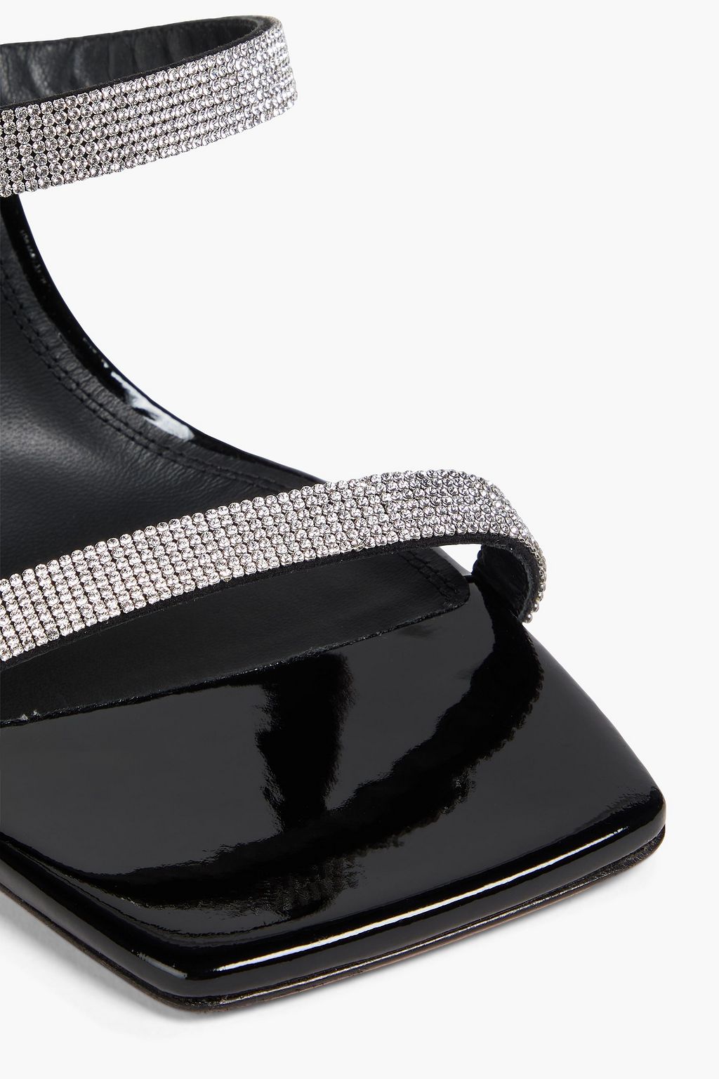 AMINA MUADDI Rih crystal-embellished patent-leather mules