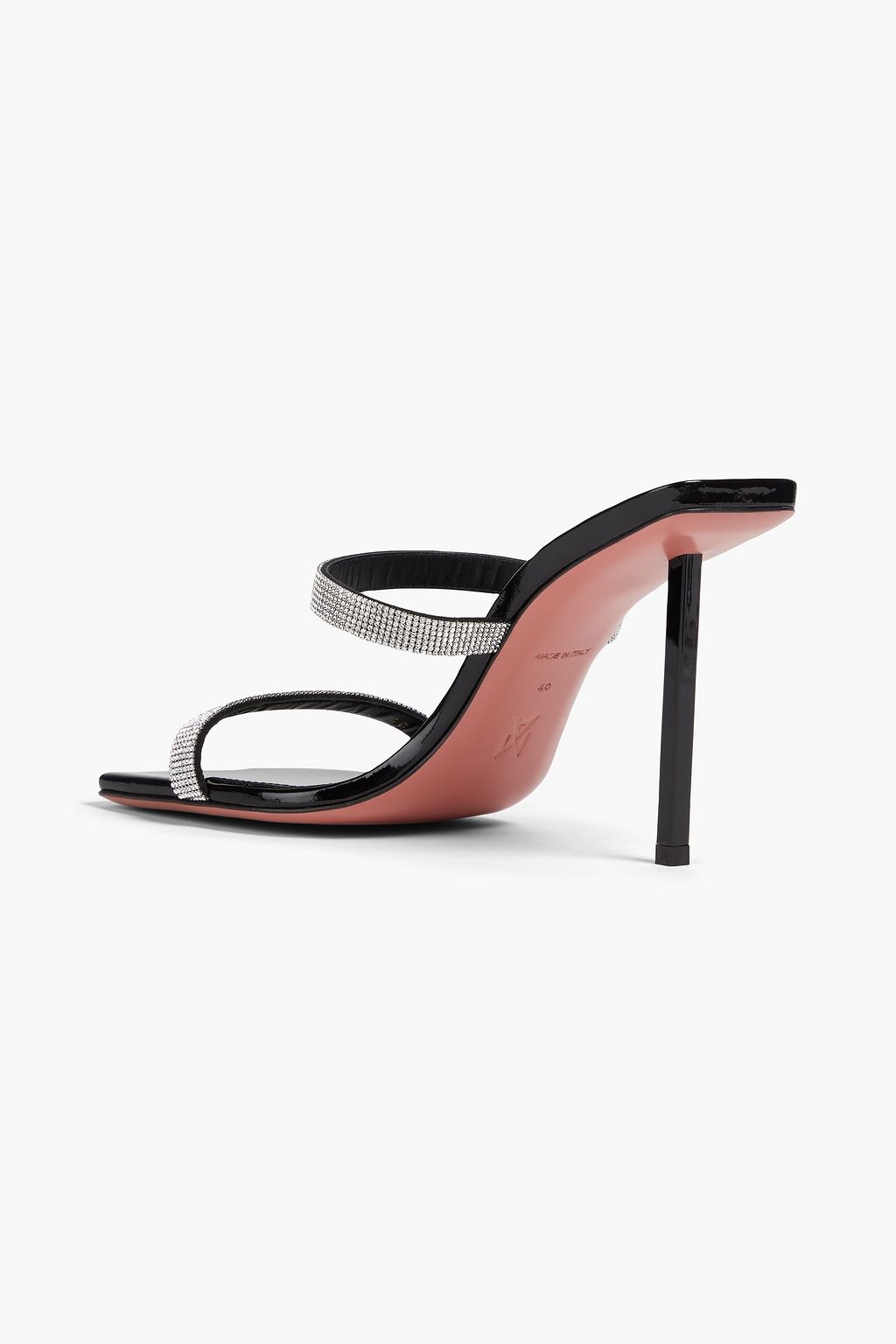 AMINA MUADDI Rih crystal-embellished patent-leather mules