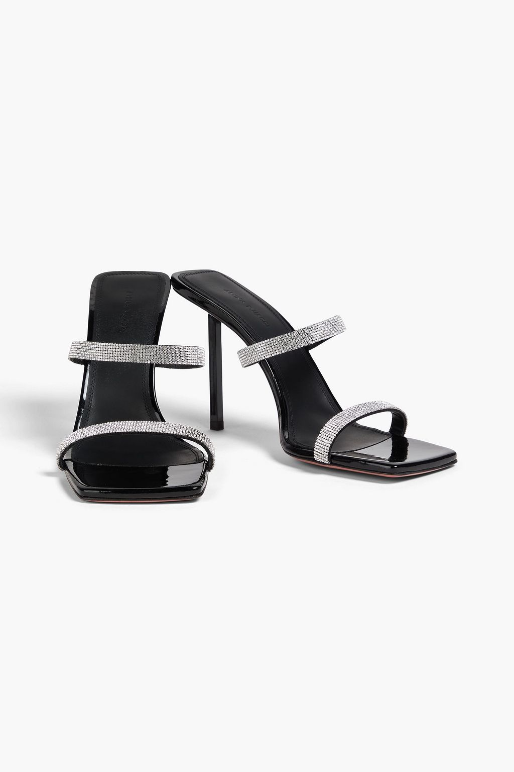 AMINA MUADDI Rih crystal-embellished patent-leather mules