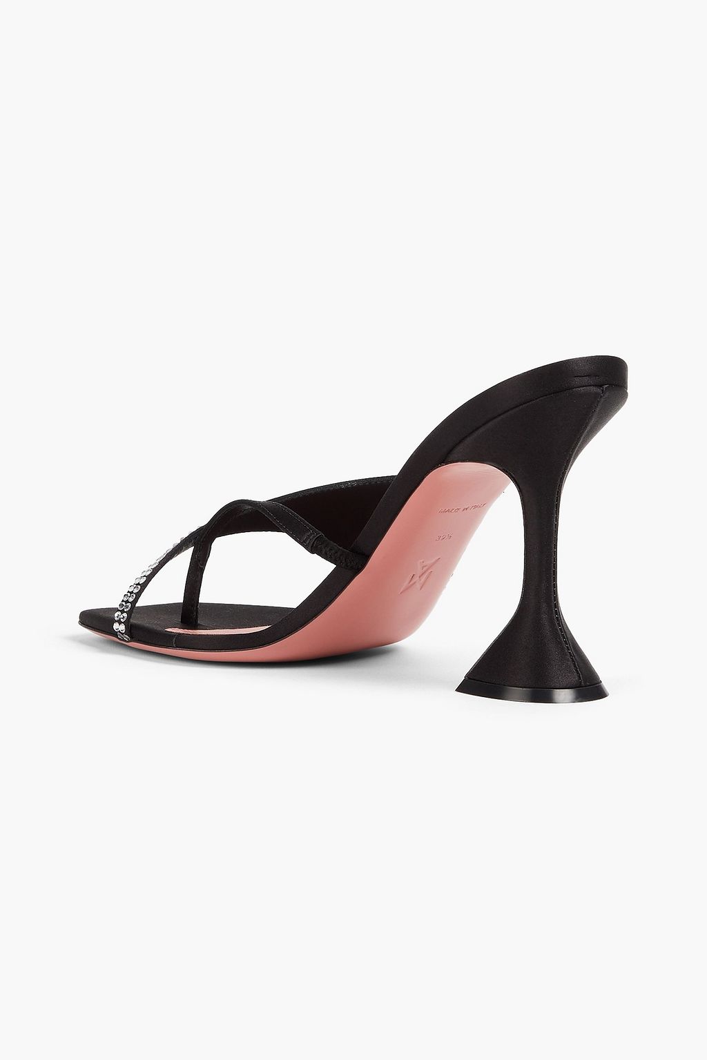 AMINA MUADDI Crystal-embellished satin mules