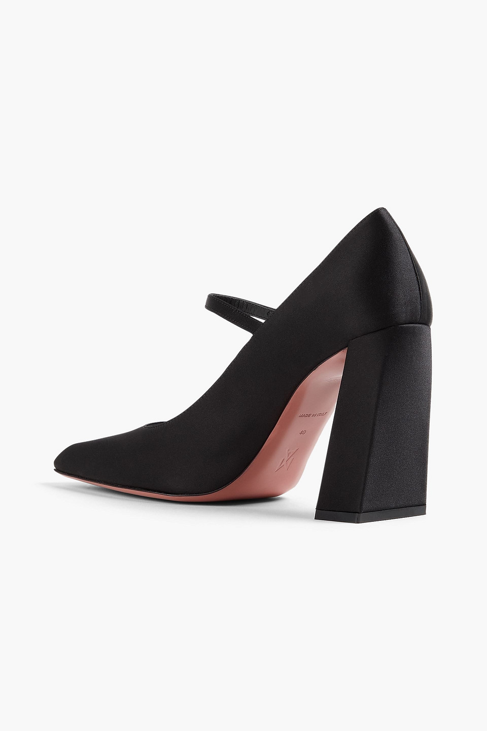 AMINA MUADDI CHARLOTTE SATIN MARY JANE PUMPS
