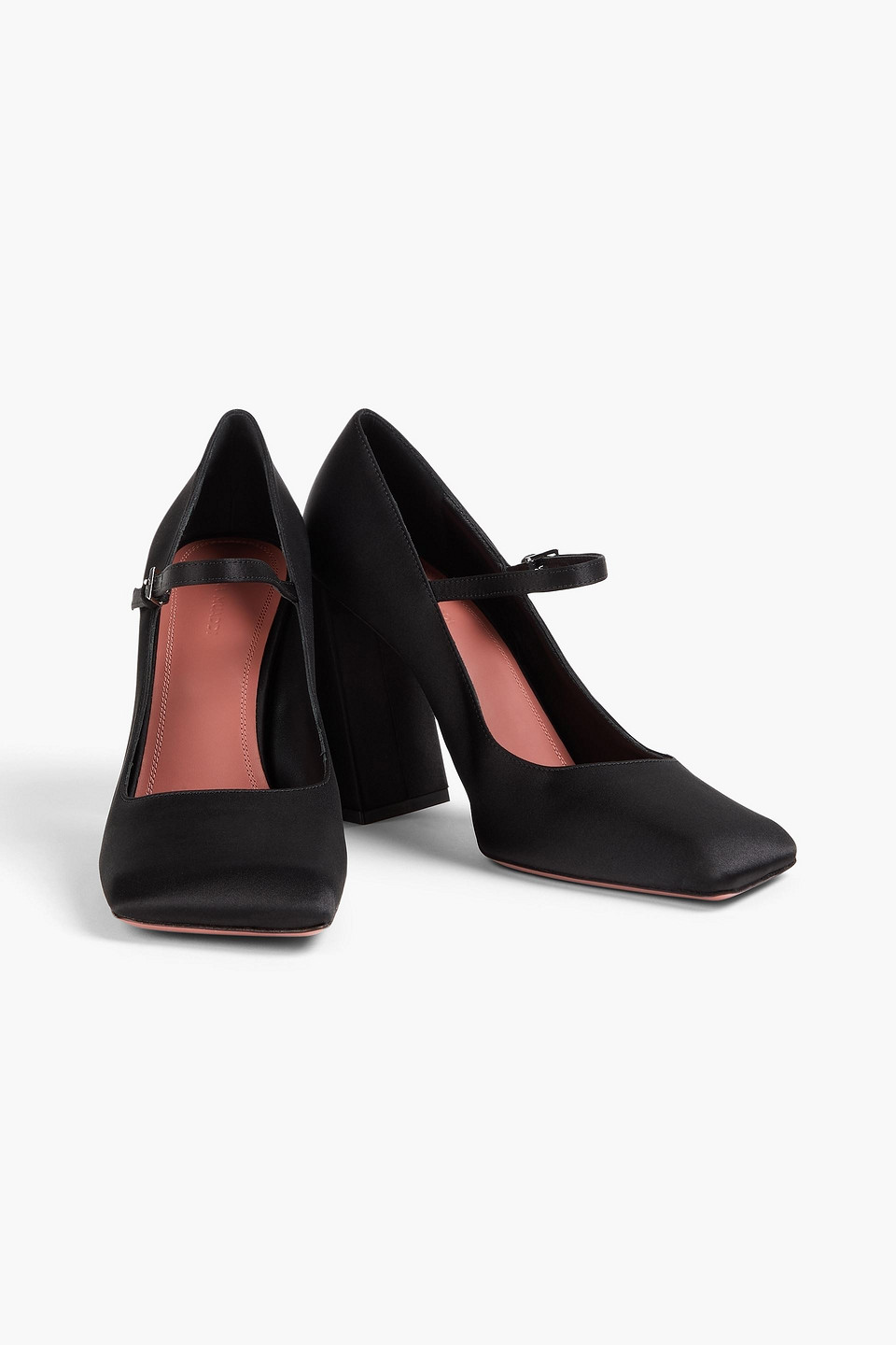AMINA MUADDI CHARLOTTE SATIN MARY JANE PUMPS