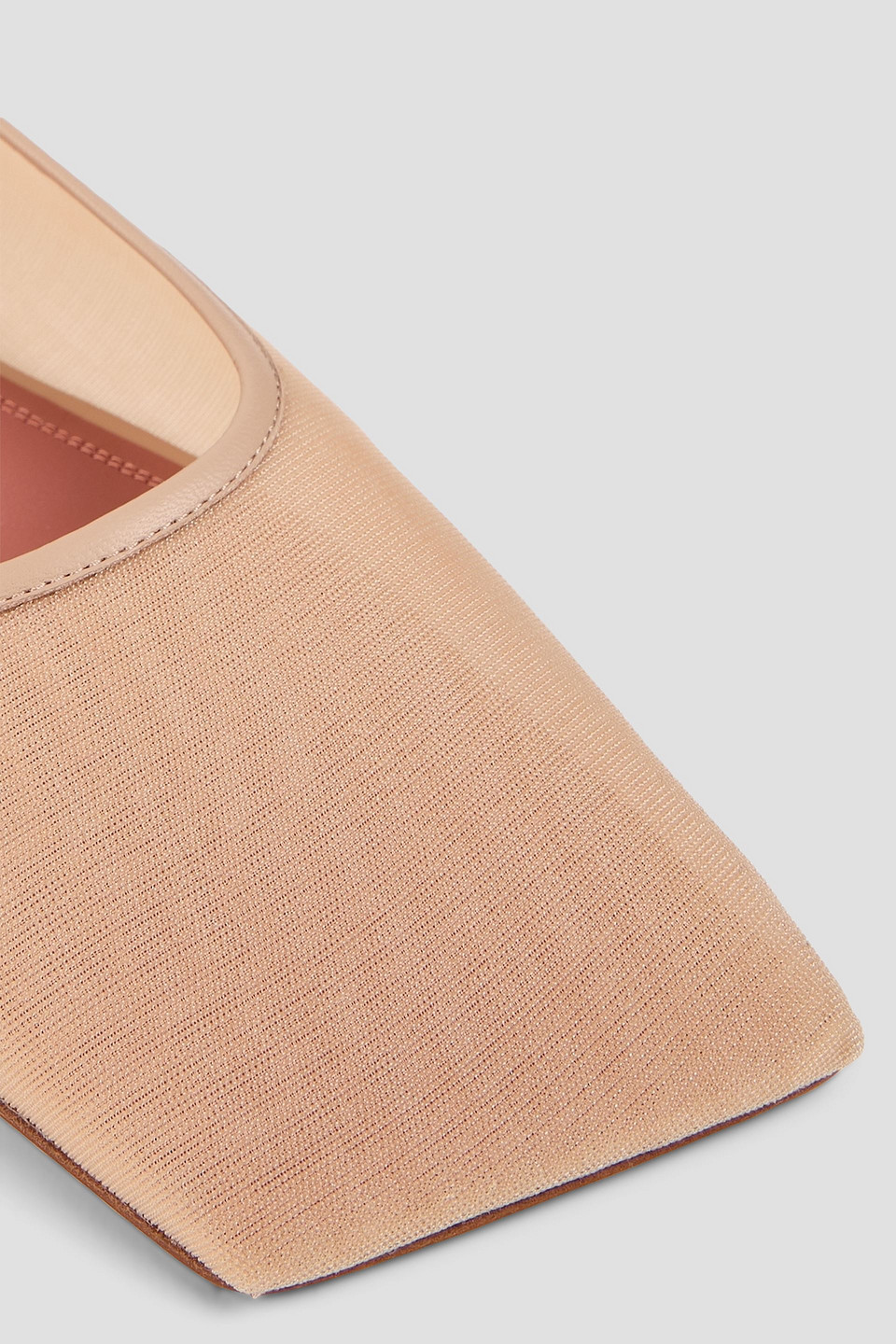 AMINA MUADDI ANEMES CRYSTAL-EMBELLISHED MESH BALLET FLATS