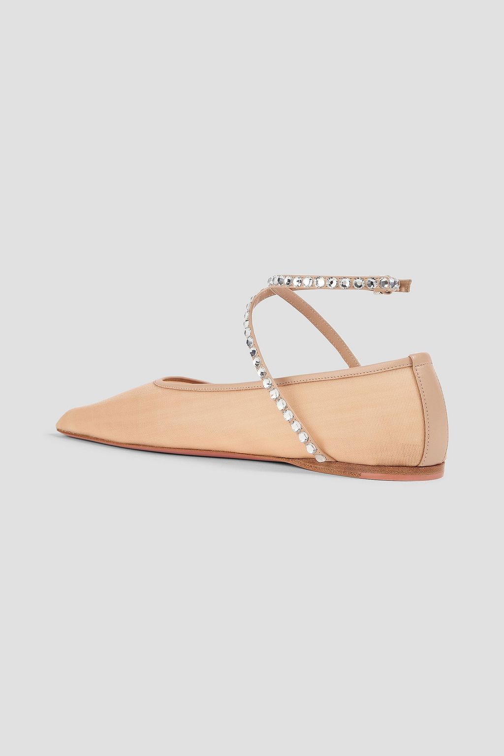 AMINA MUADDI Ballerinas „Anemes“ aus Mesh mit Kristallverzierung