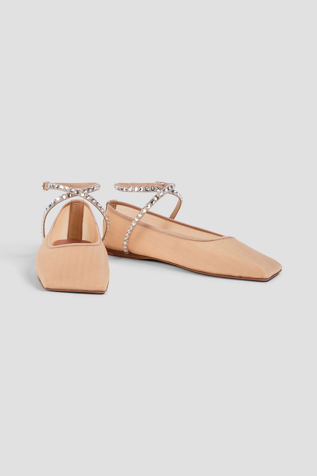 AMINA MUADDI Ballerinas „Anemes“ aus Mesh mit Kristallverzierung