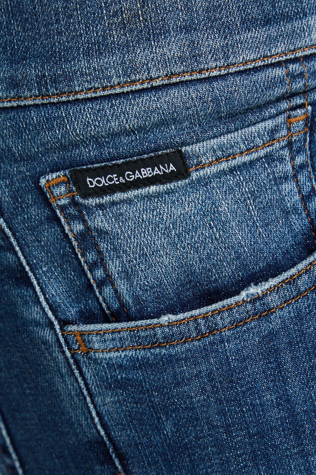 DOLCE&GABBANA Slim-fit distressed denim jeans