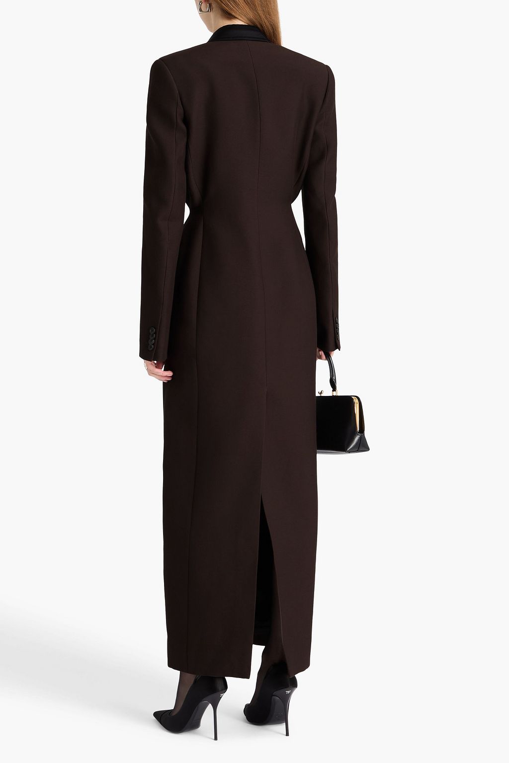 KHAITE Satin-trimmed twill coat