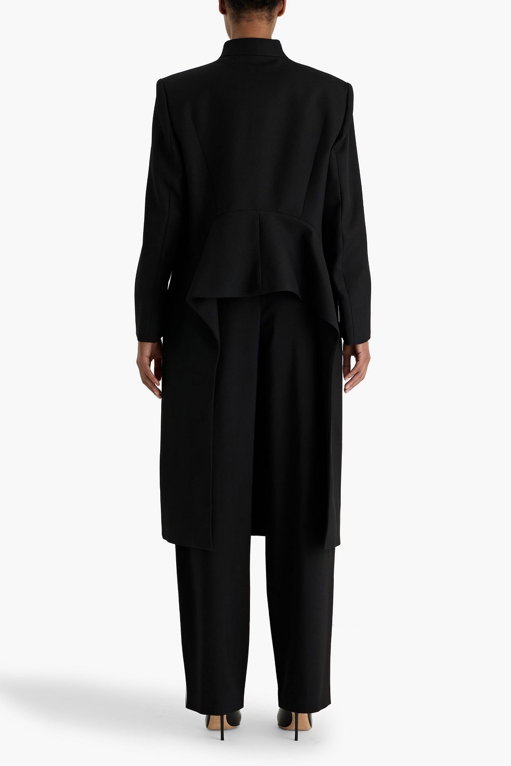 ALAÏA Double-breasted asymmetric wool-gabardine coat