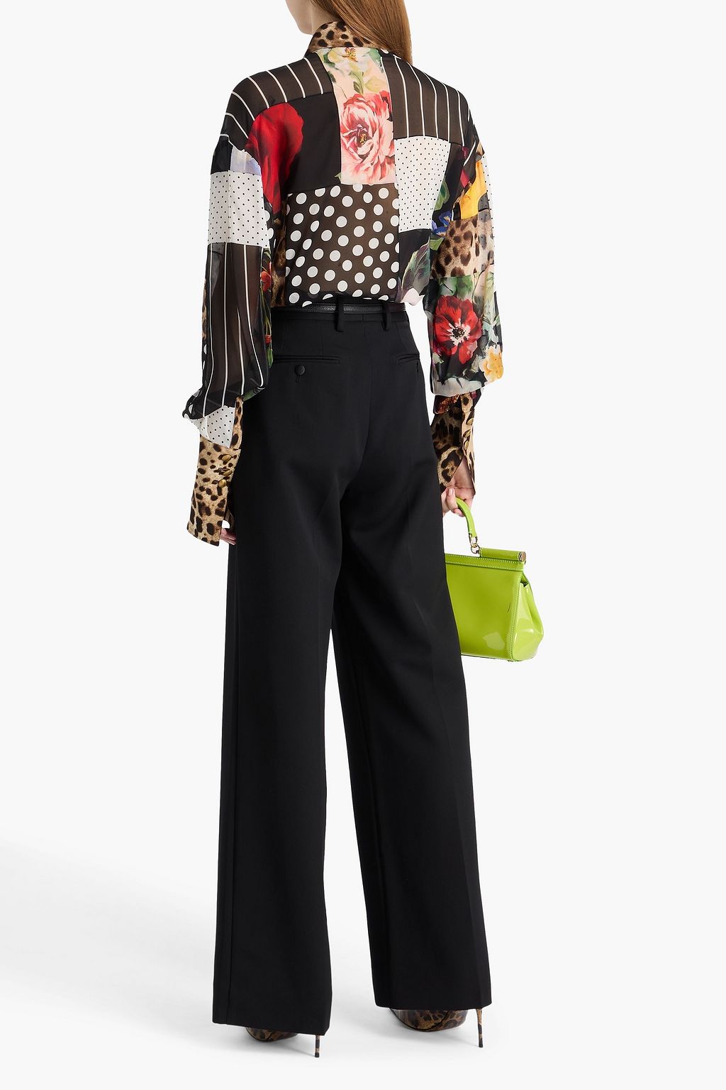 DOLCE&GABBANA ウールツイル ワイドレッグパンツ