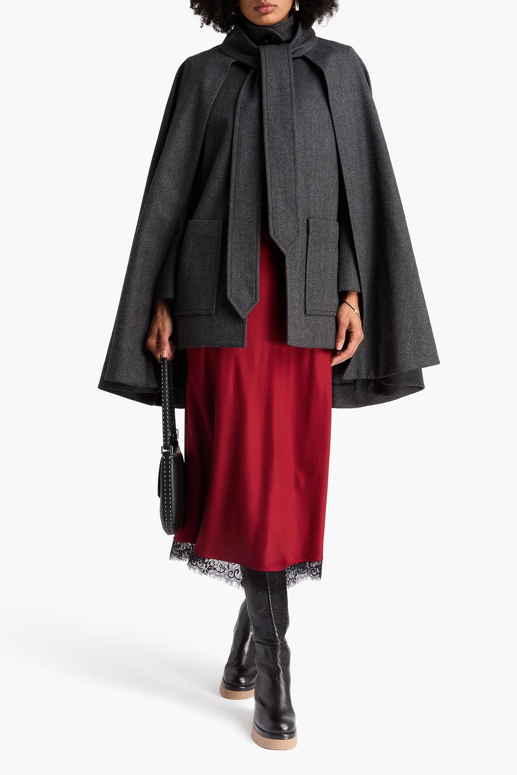 CHLOÉ Layered wool and cashmere-blend coat