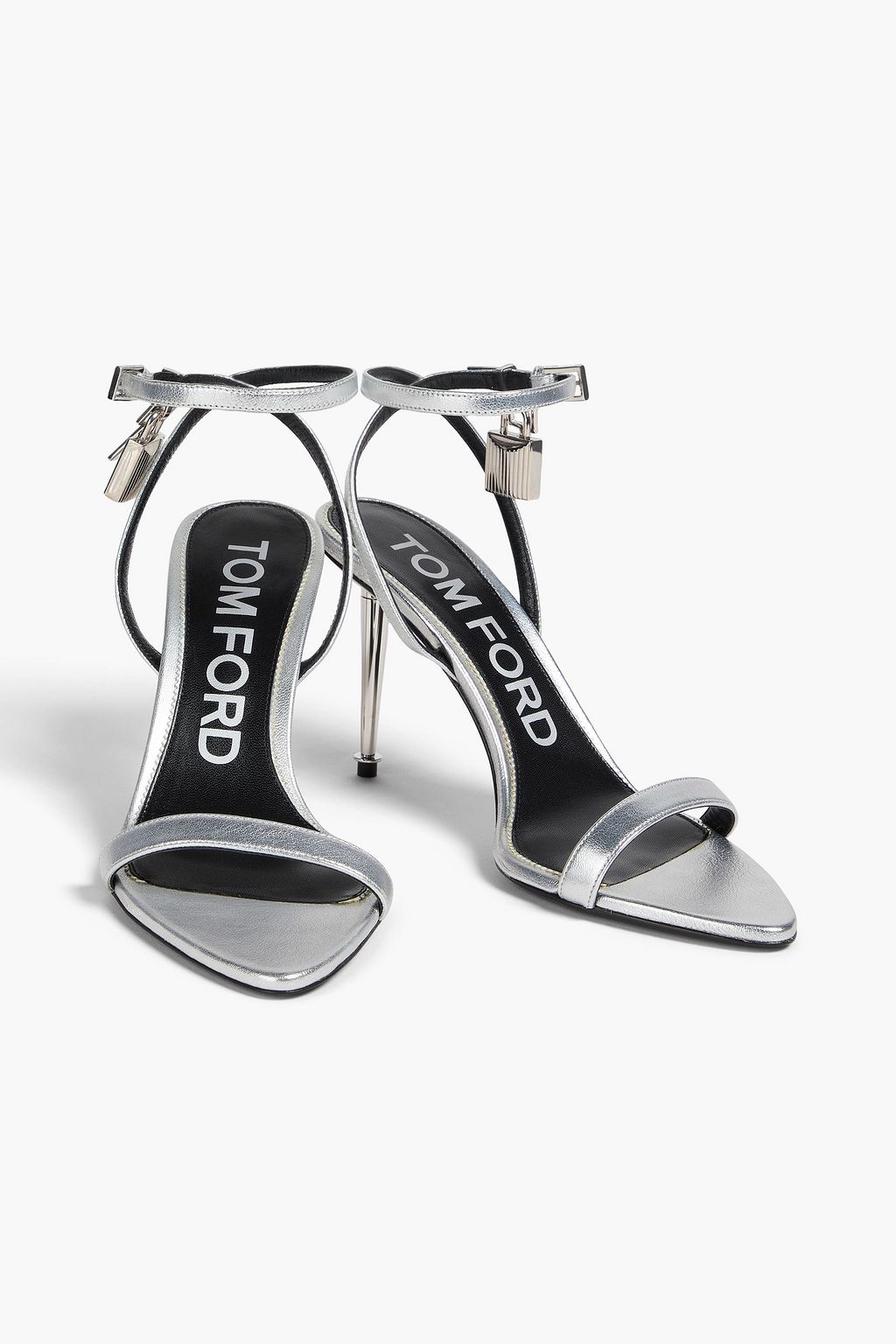 TOM FORD Appliquéd metallic leather sandals