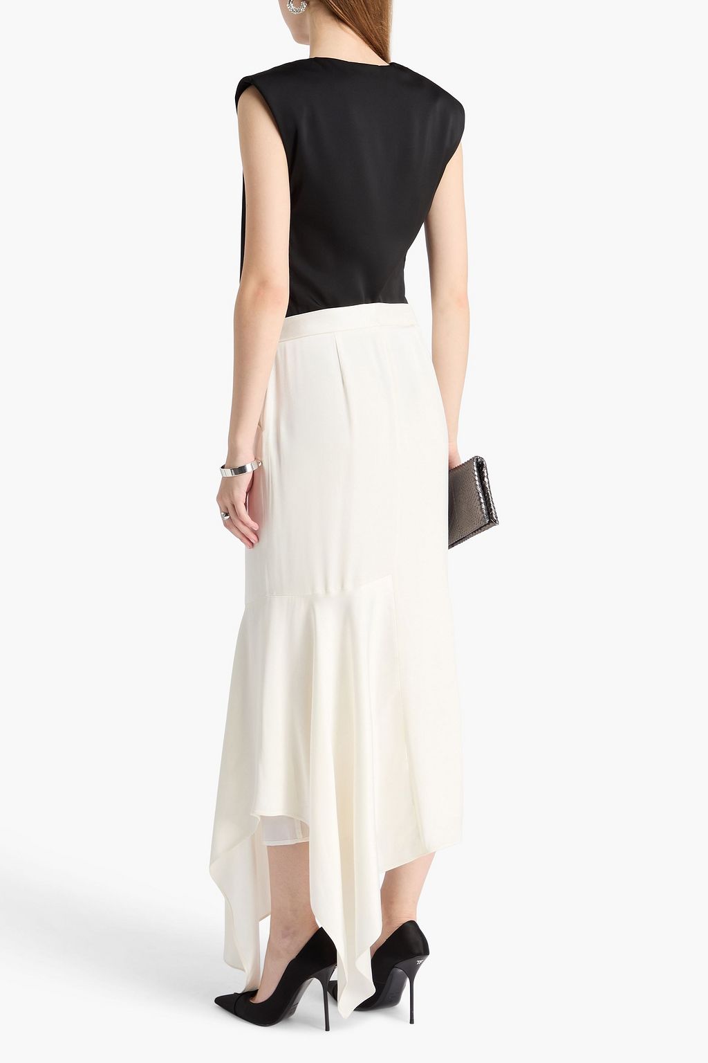 TOM FORD Asymmetric satin maxi skirt