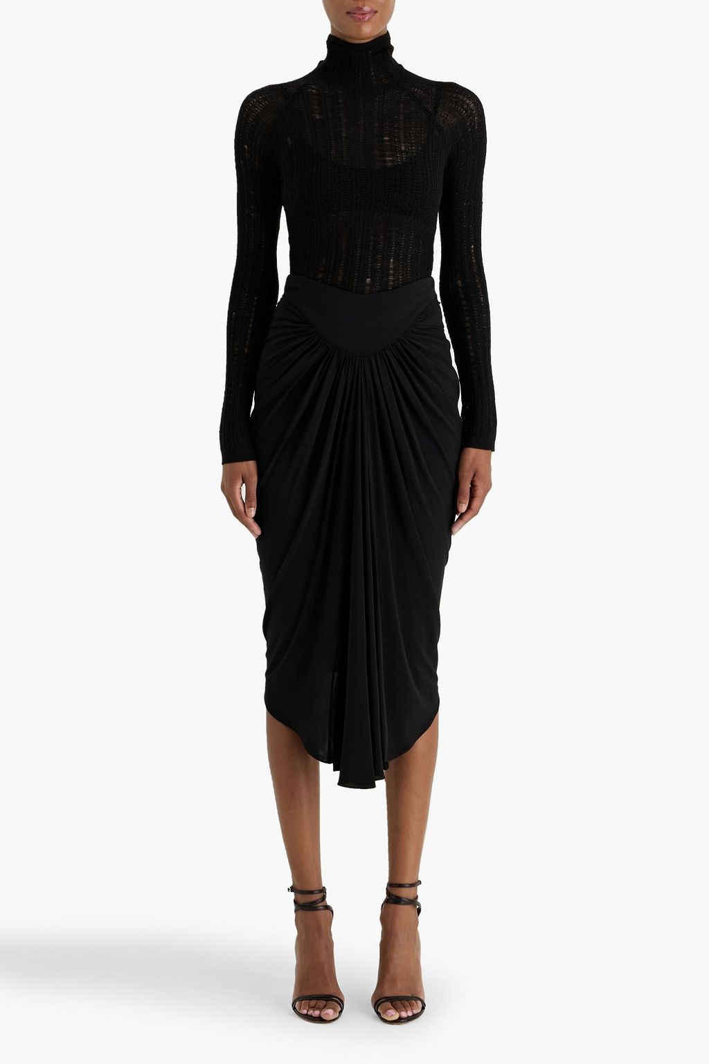 ALAÏA Open-knit wool-blend turtleneck sweater