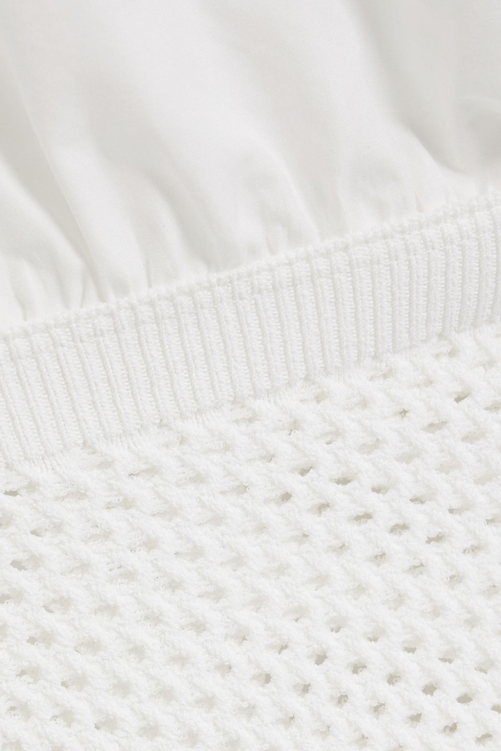ALAÏA Cotton-poplin and pointelle-knit hooded bodysuit