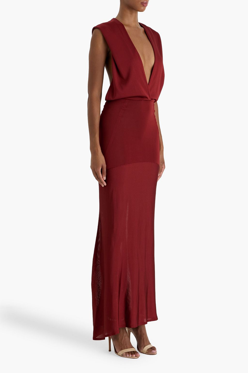 ALAÏA Deesse cutout knitted hooded maxi dress
