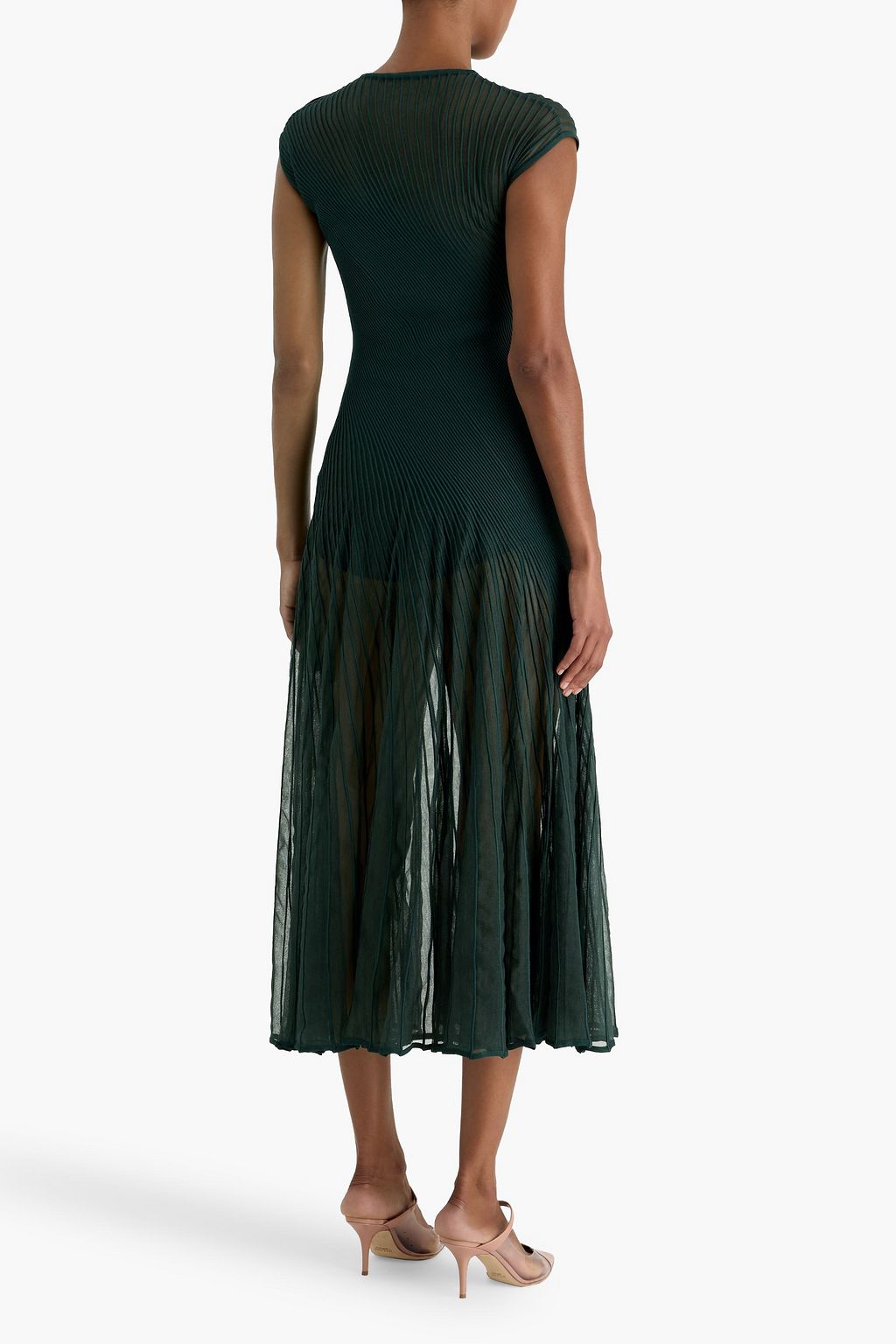 ALAÏA Ribbed-knit midi dress