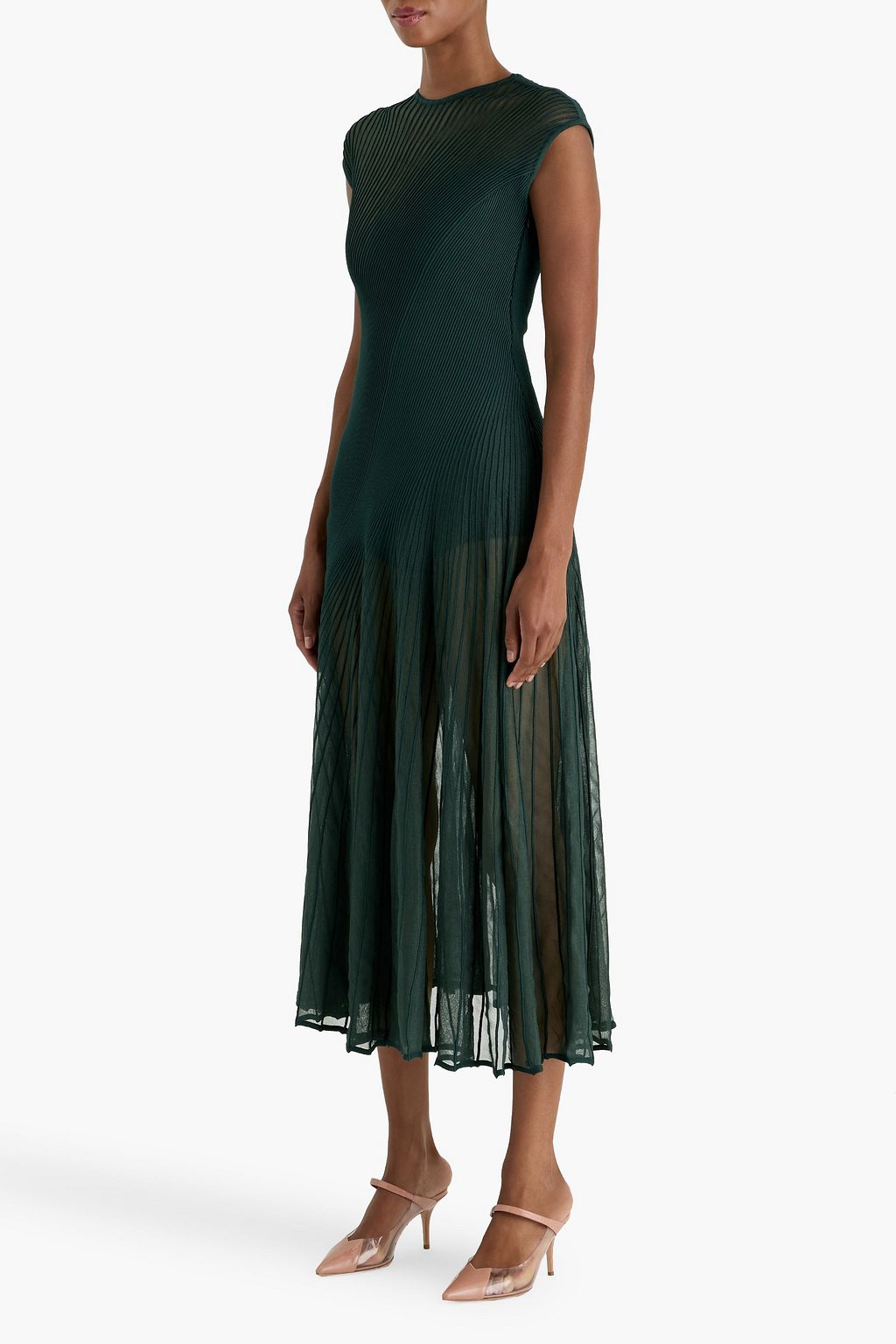 ALAÏA Ribbed-knit midi dress