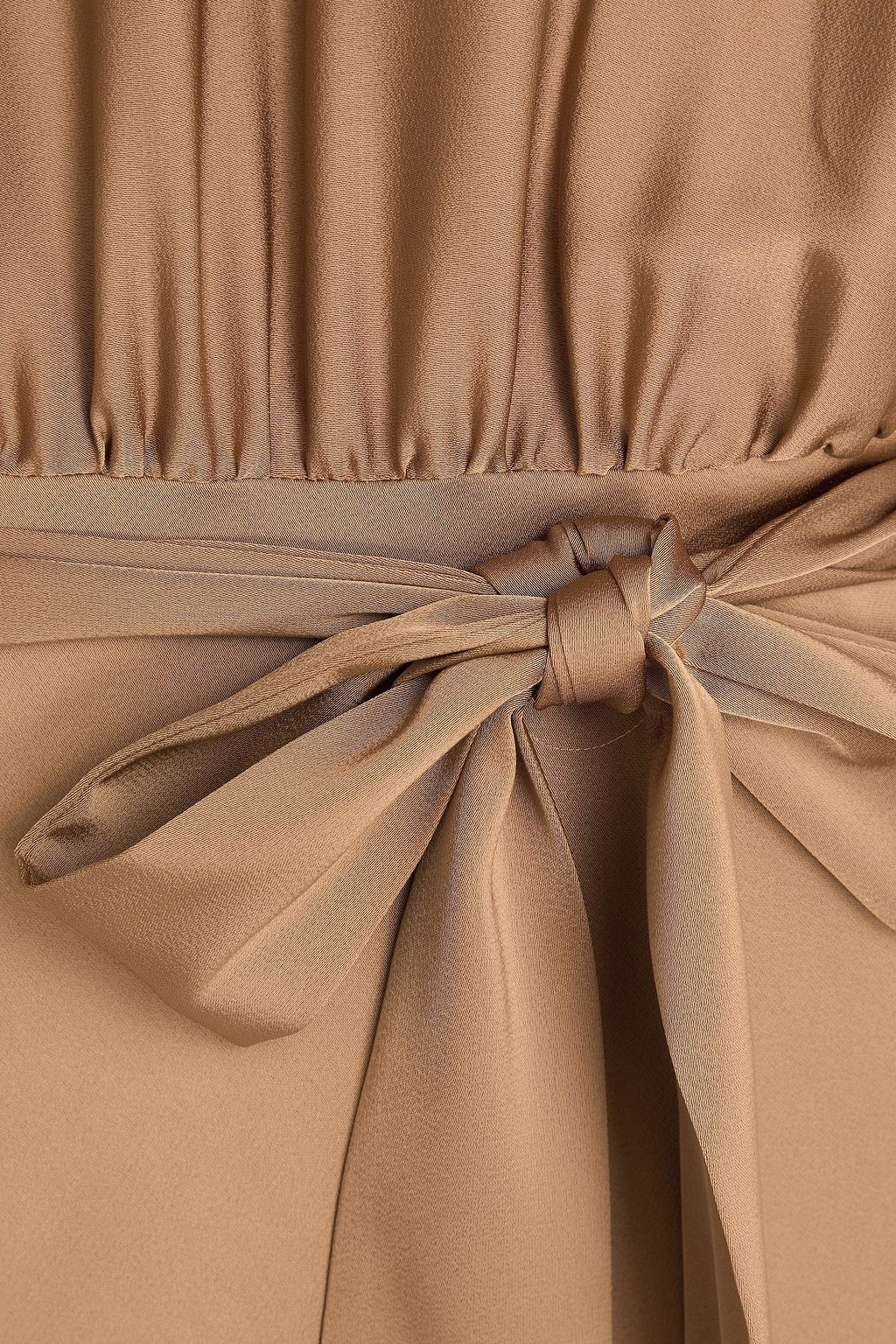 MIKAEL AGHAL Ruffled satin maxi dress