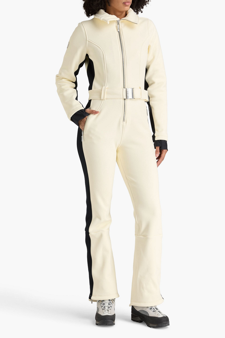 Cordova Otb Belted Softshell Ski Suit In White