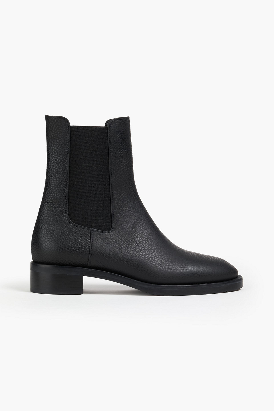 Stuart Weitzman Lenora Pebbled-leather Chelsea Boots In Black