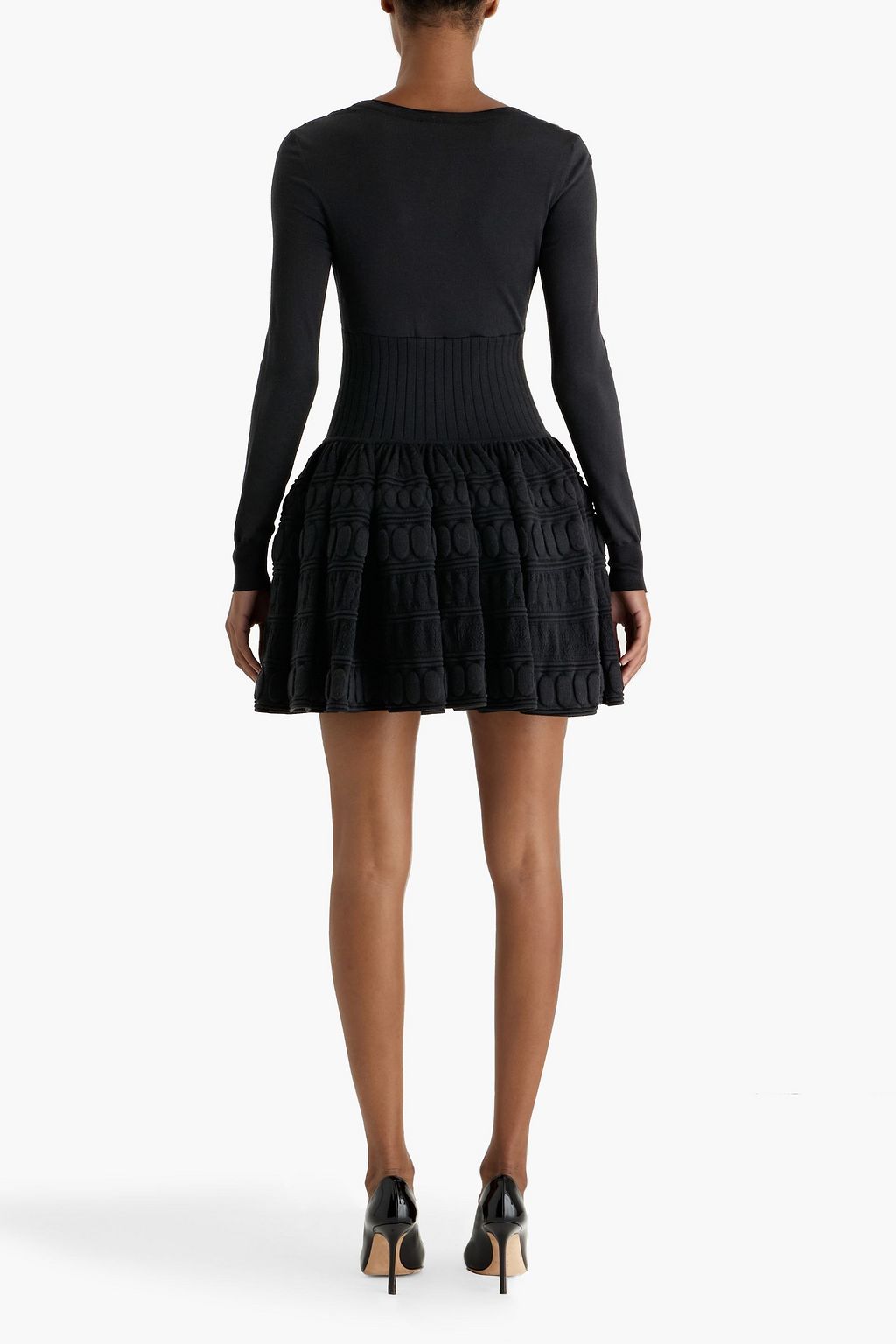 ALAÏA Flared wool-blend mini dress